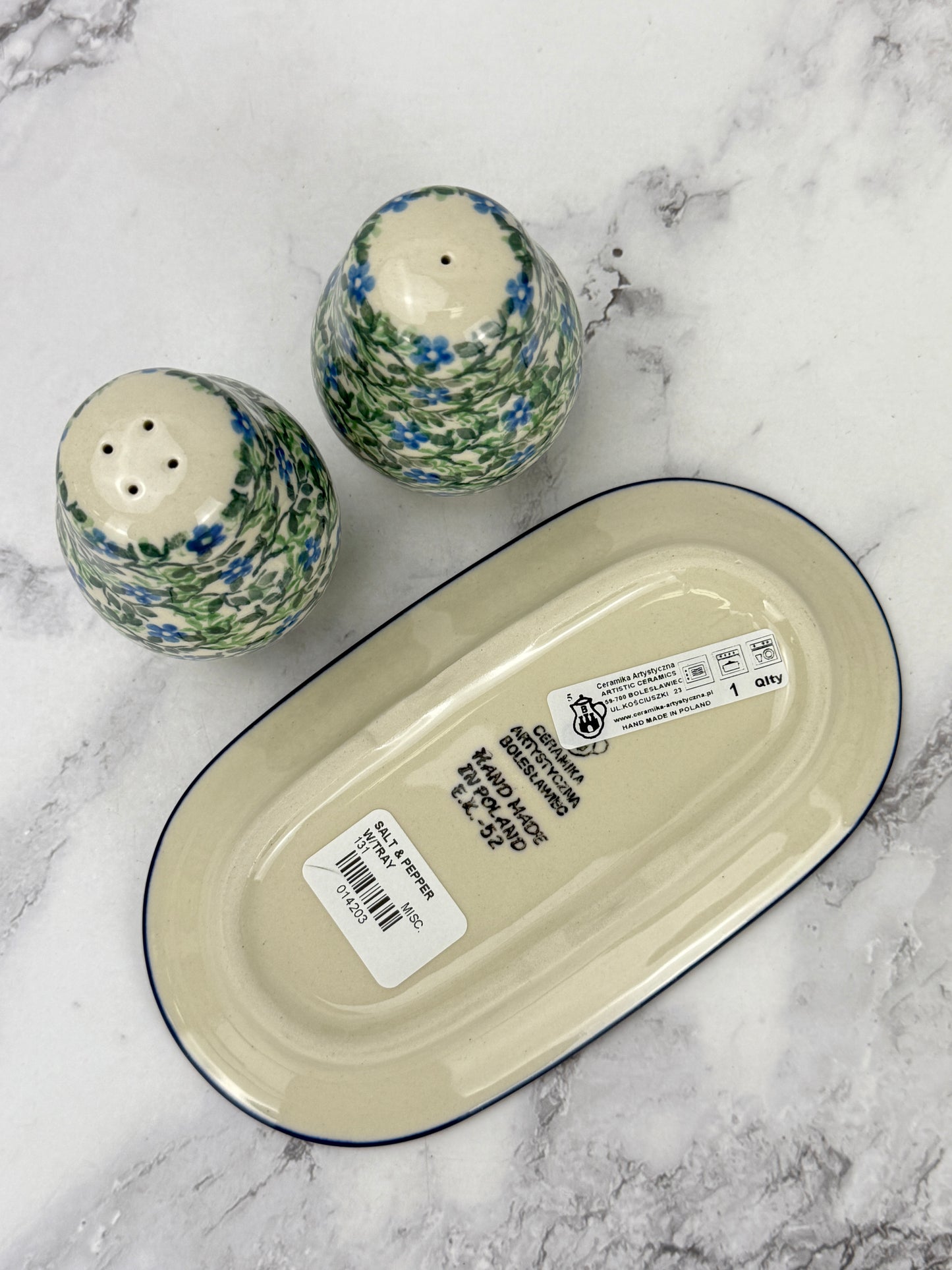 Salt and Pepper Set with Tray - Shape 131 - Pattern 2349