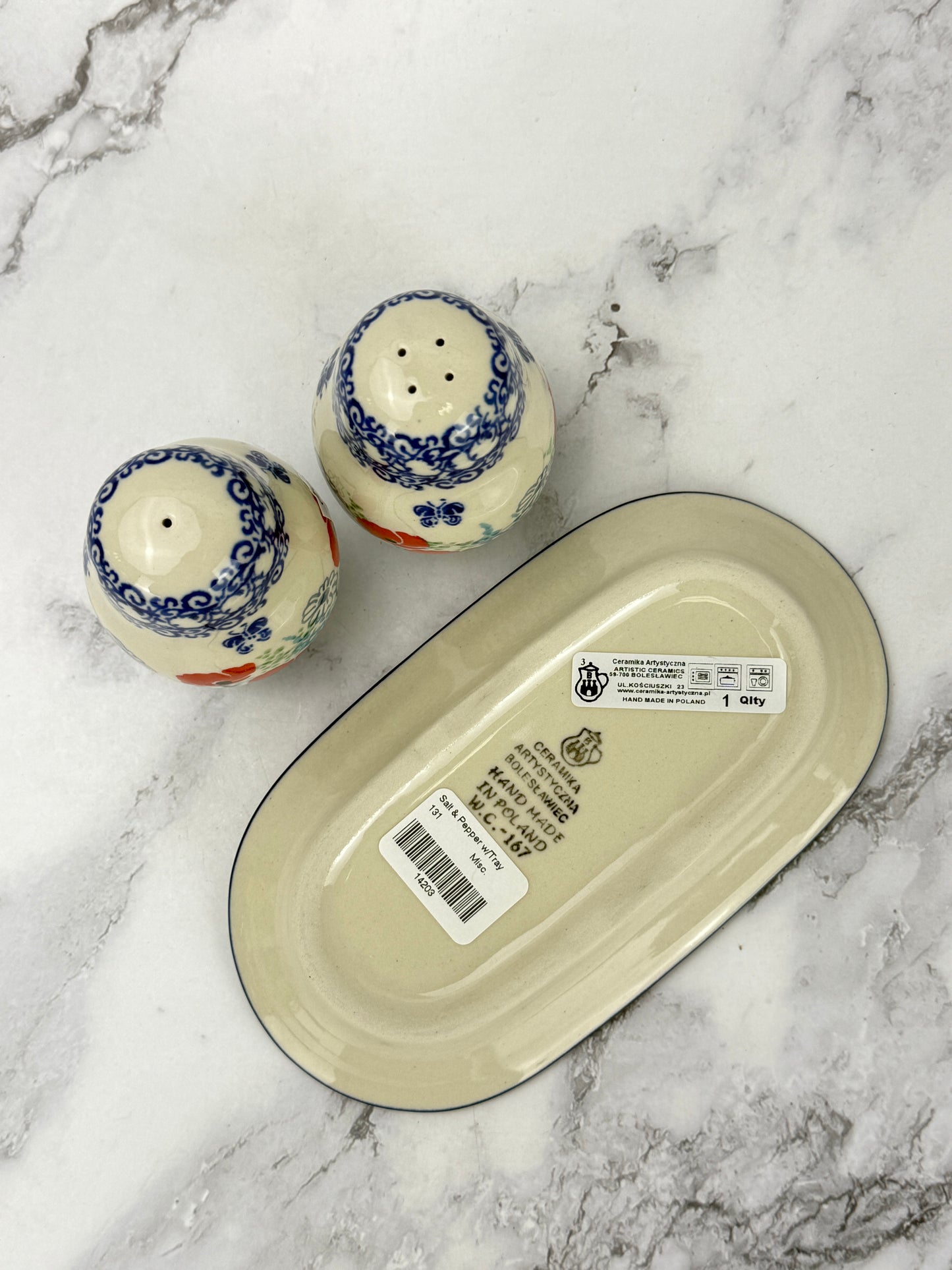 Salt and Pepper Set with Tray - Shape 131 - Pattern 2901