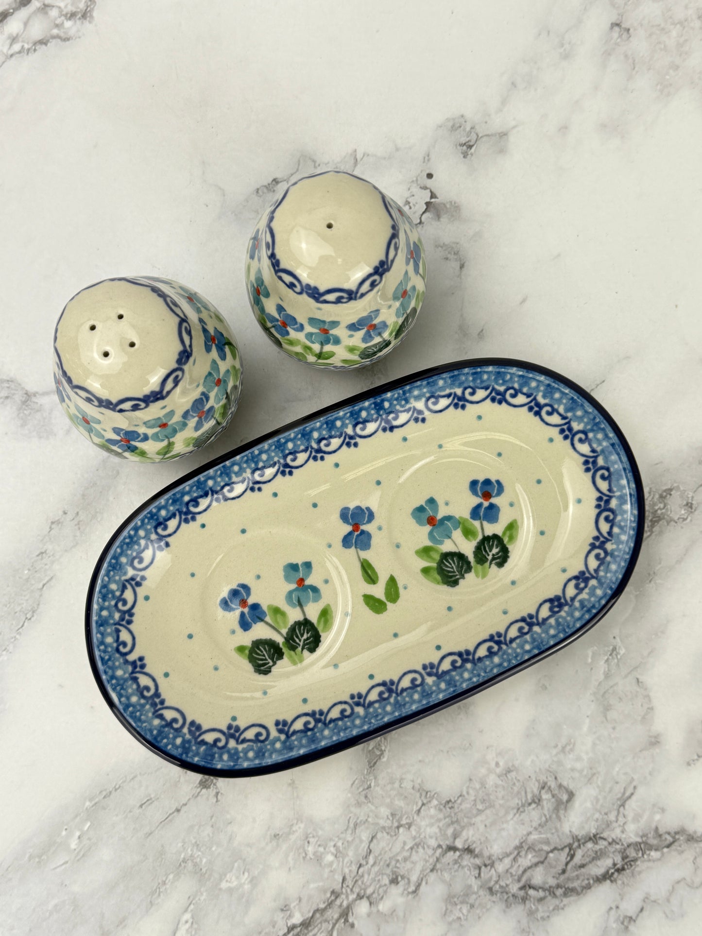 Salt and Pepper Set with Tray - Shape 131 - Pattern 2668