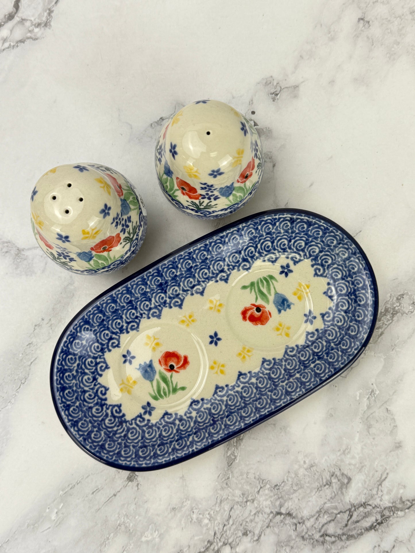Salt and Pepper Set with Tray - Shape 131 - Pattern 3218