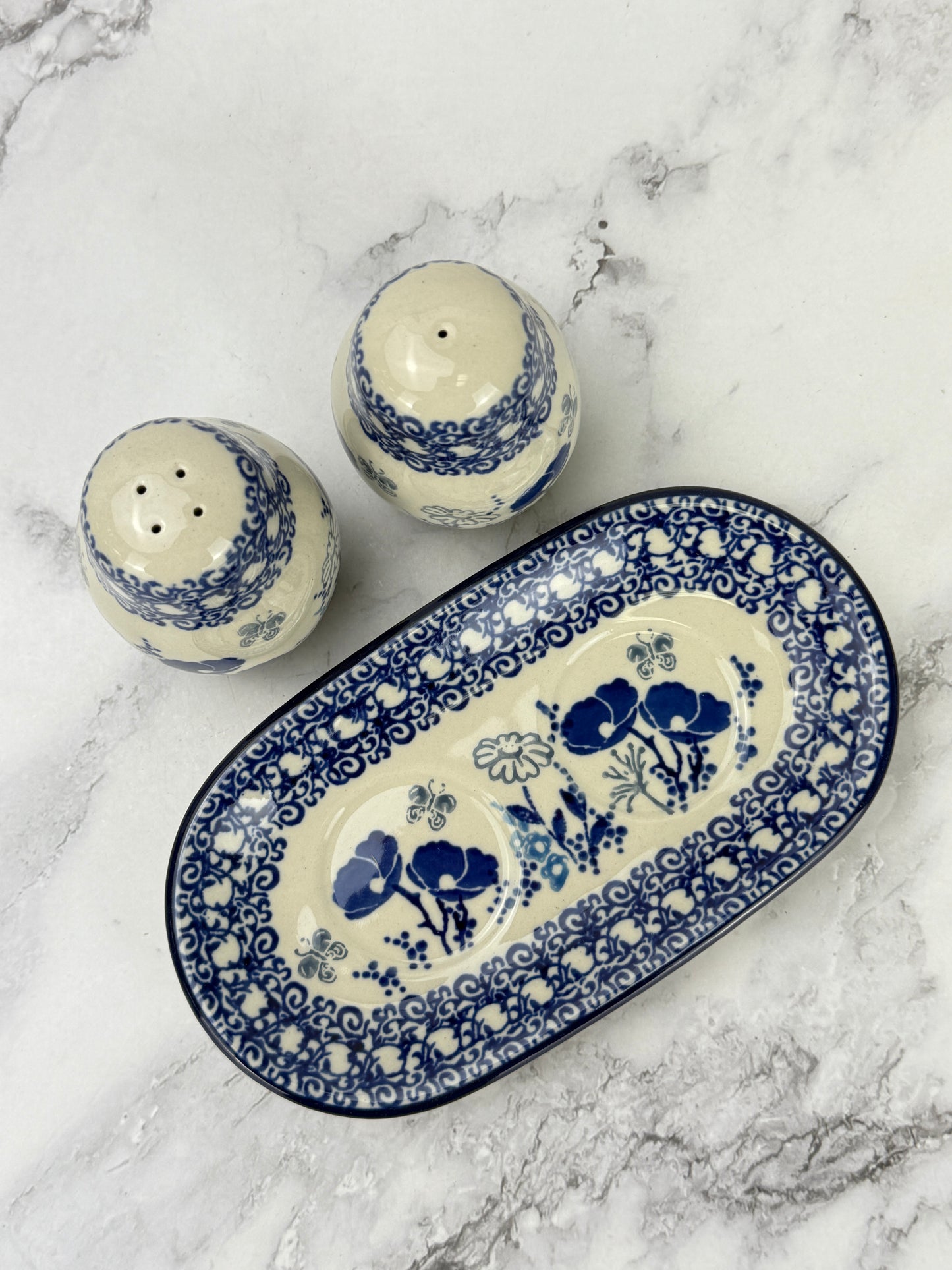 Salt and Pepper Set with Tray - Shape 131 - Pattern 2902