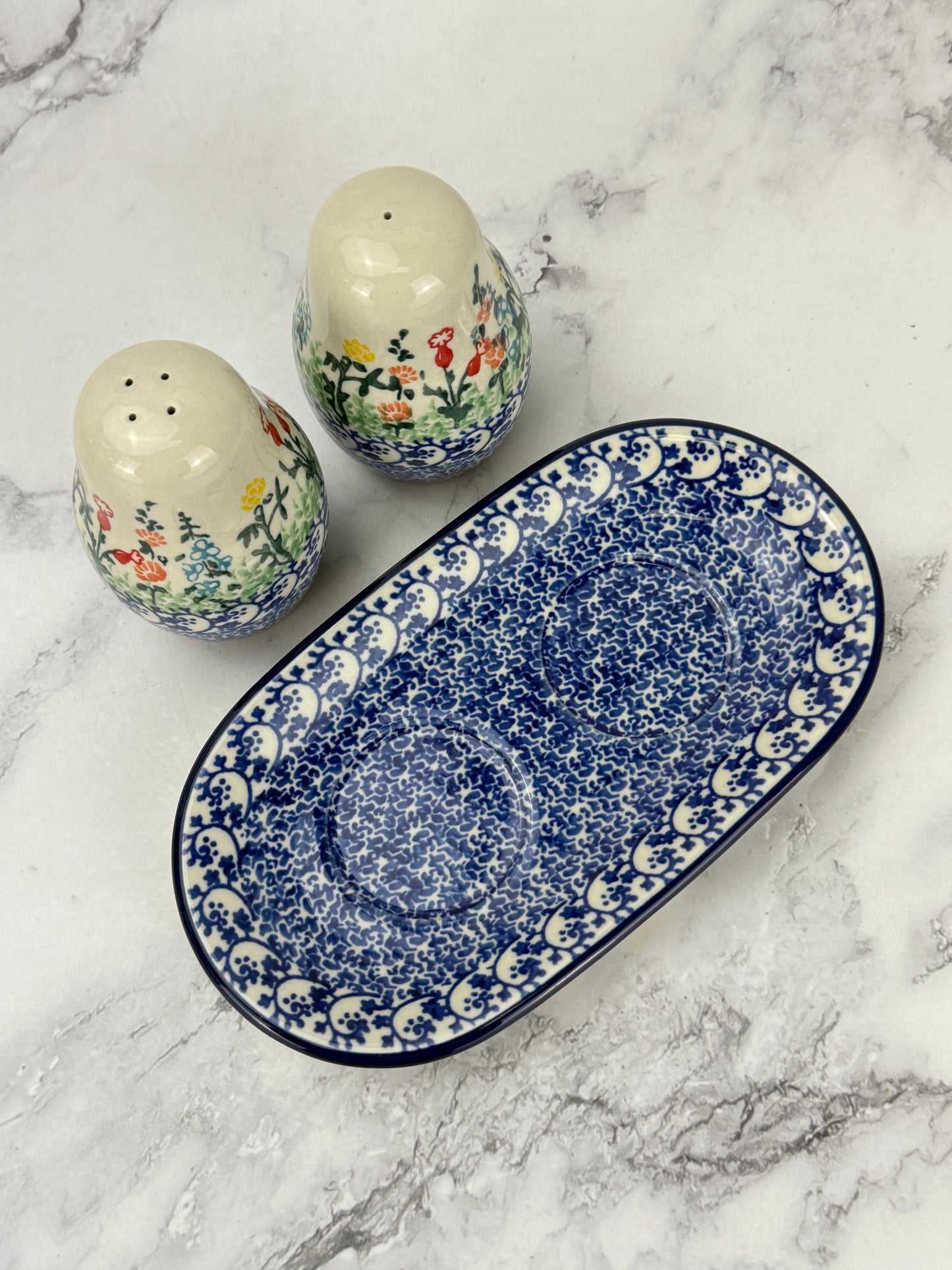 Salt and Pepper Set with Tray - Shape 131 - Pattern 3230