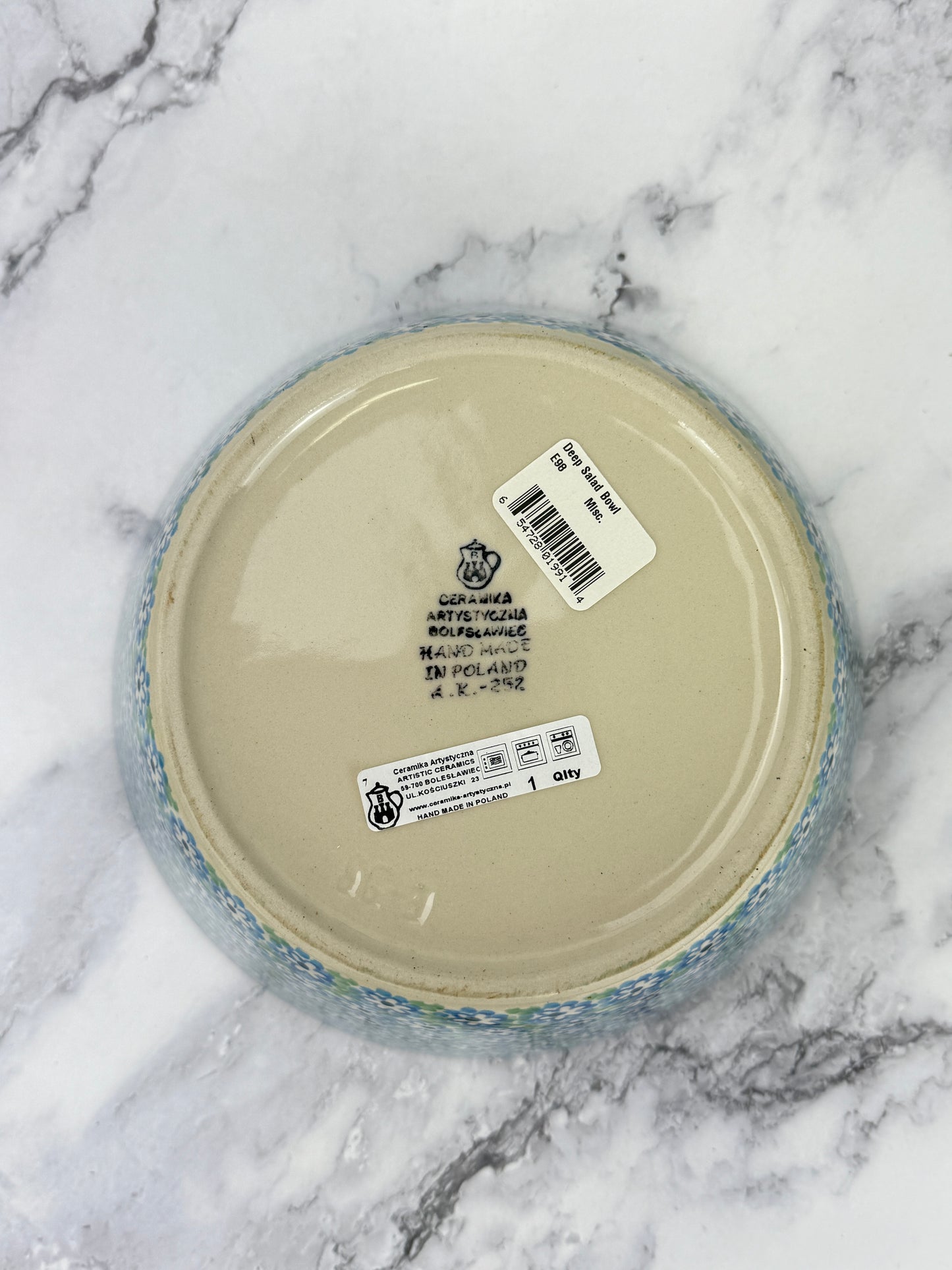 Straight Sided Serving Bowl - Shape E98 - Pattern 2252