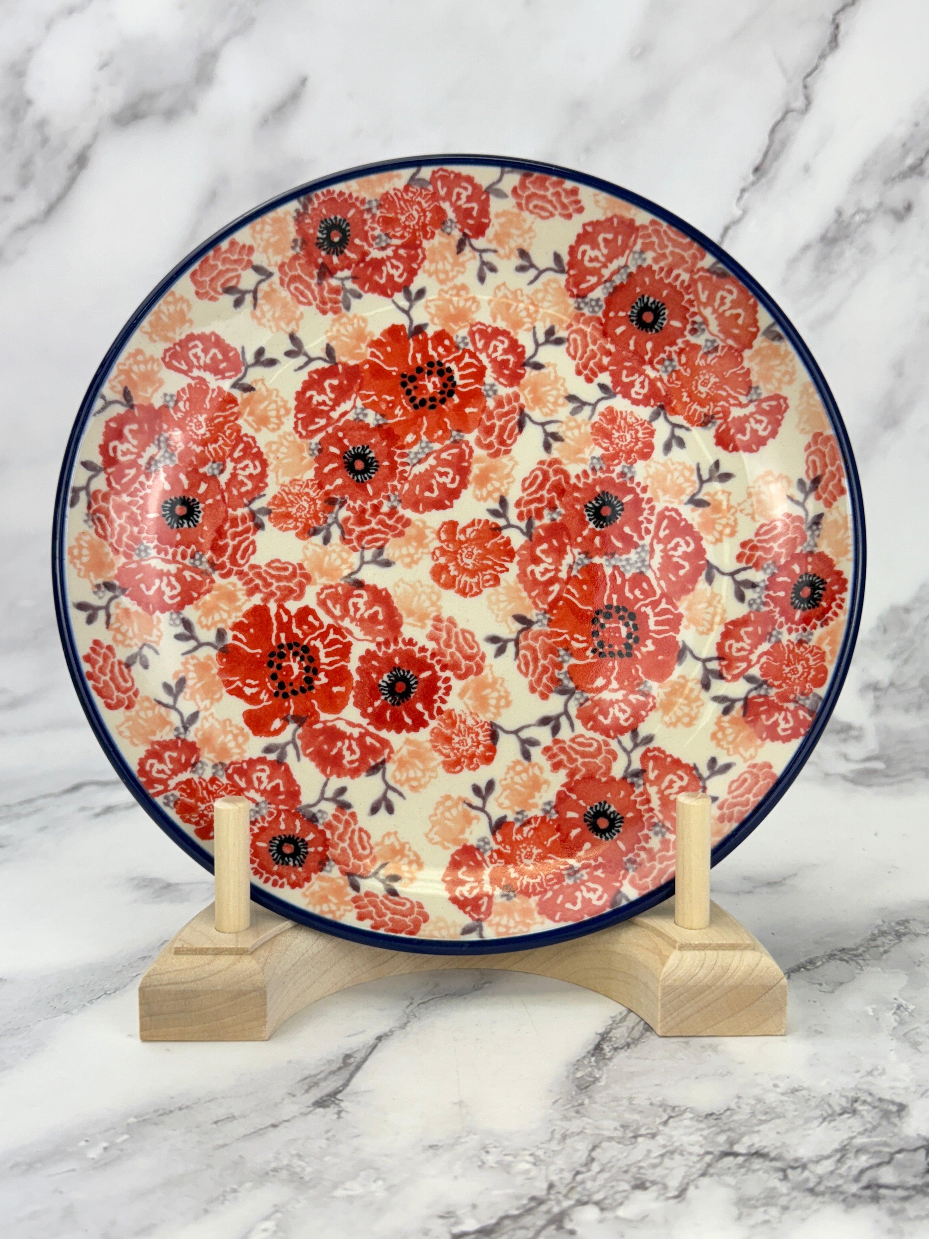 Polish Pottery Teresa Dessert Plate - Handmade 7.75" Plate, Microwave & Dishwasher Safe