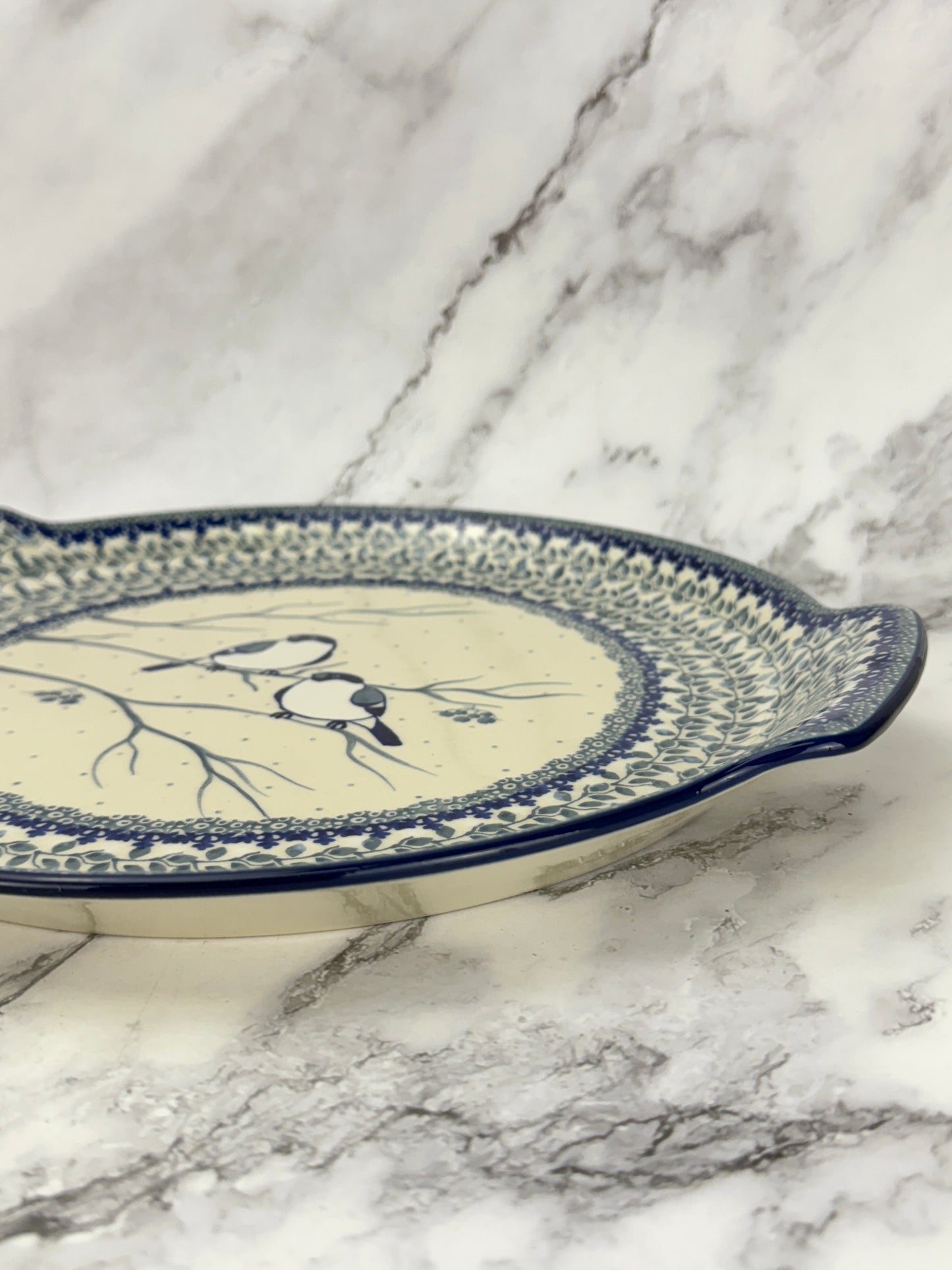 SALE Round Unikat Platter With Handles / Pizza Stone - Shape 152 - Pattern U4830