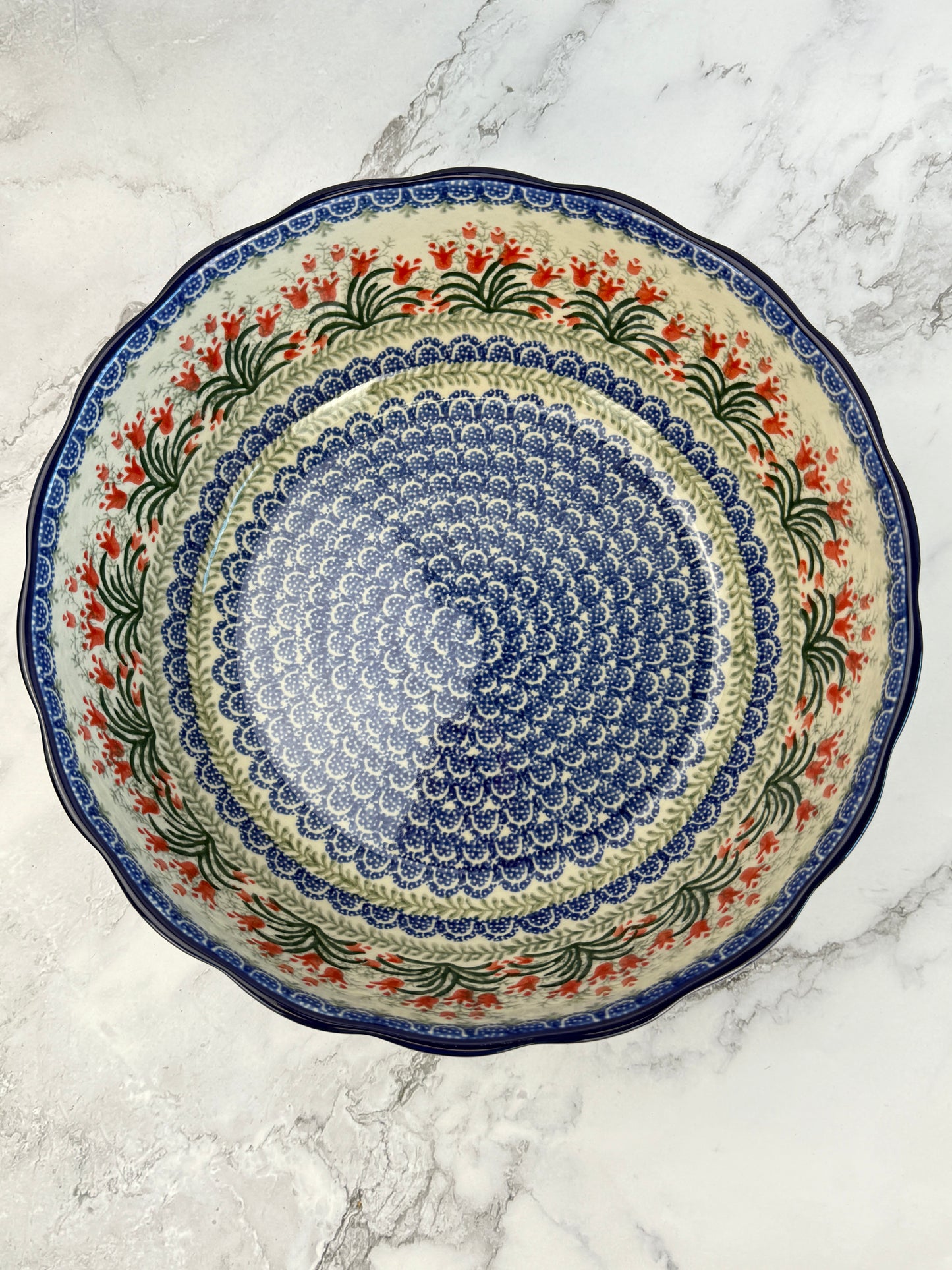 11" Wavy Serving Bowl - Shape 013 - Pattern 1437