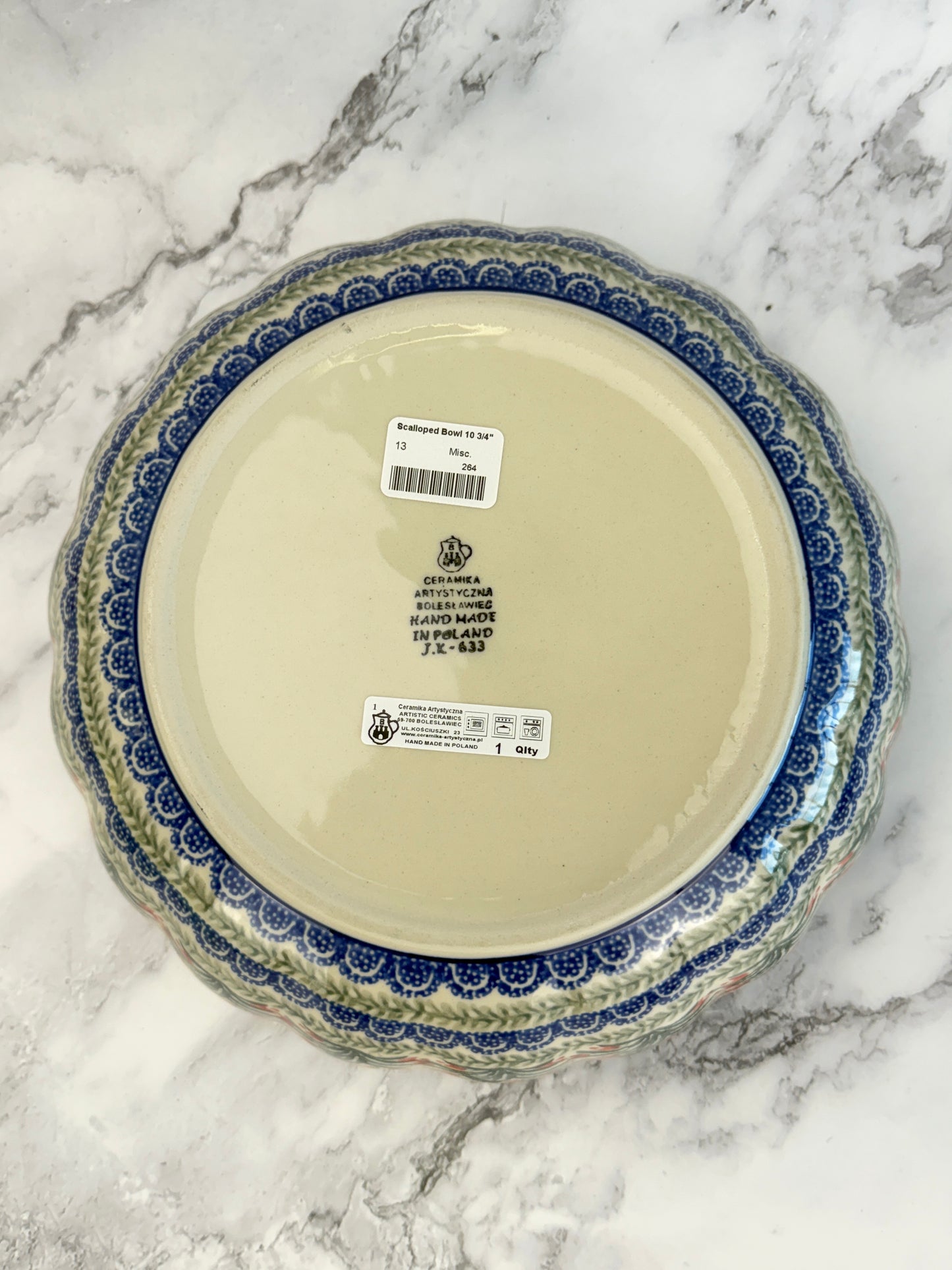 11" Wavy Serving Bowl - Shape 013 - Pattern 1437
