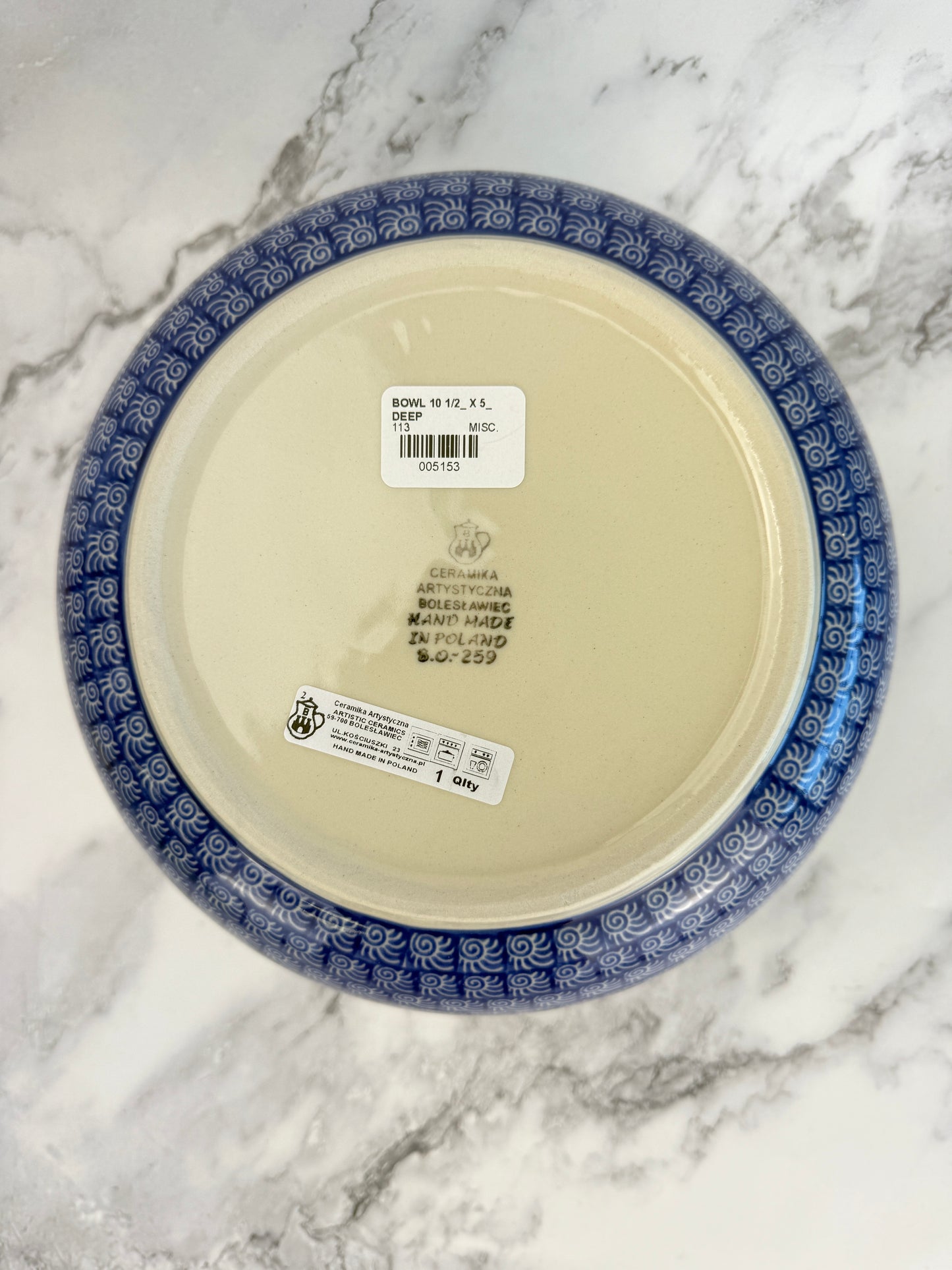 Large Mixing Bowl - Shape 113 - Pattern 1916