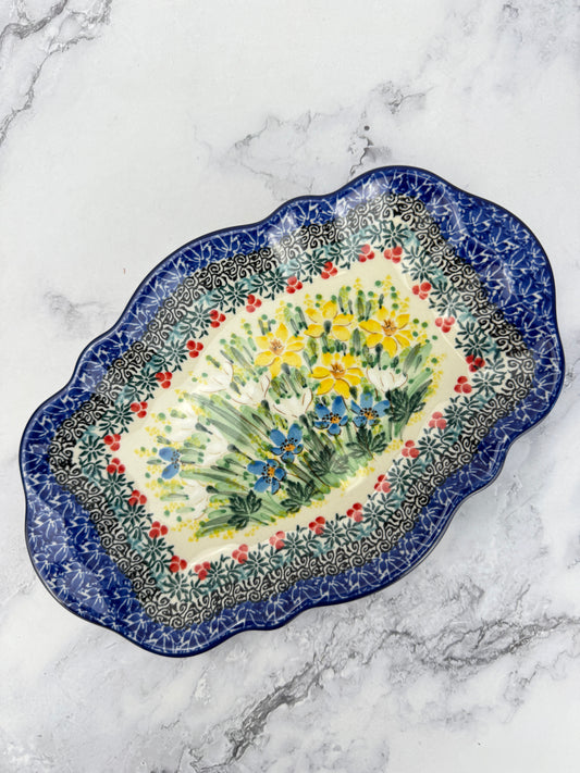 SALE Small Wavy Unikat Platter - Shape 785 - Pattern U5131