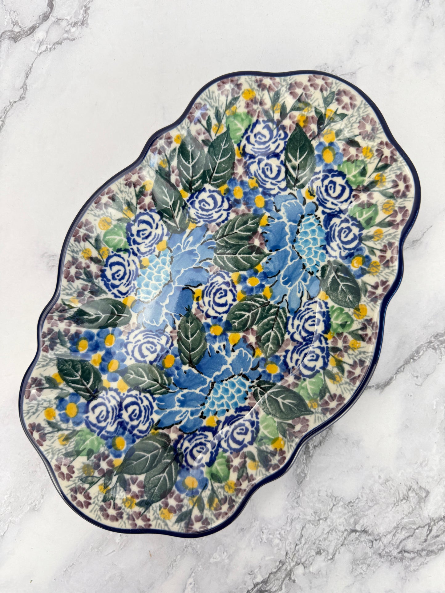 SALE Small Wavy Unikat Platter - Shape 785 - Pattern U5139