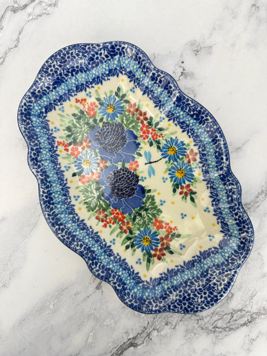 SALE Small Wavy Unikat Platter - Shape 785 - Pattern U5159