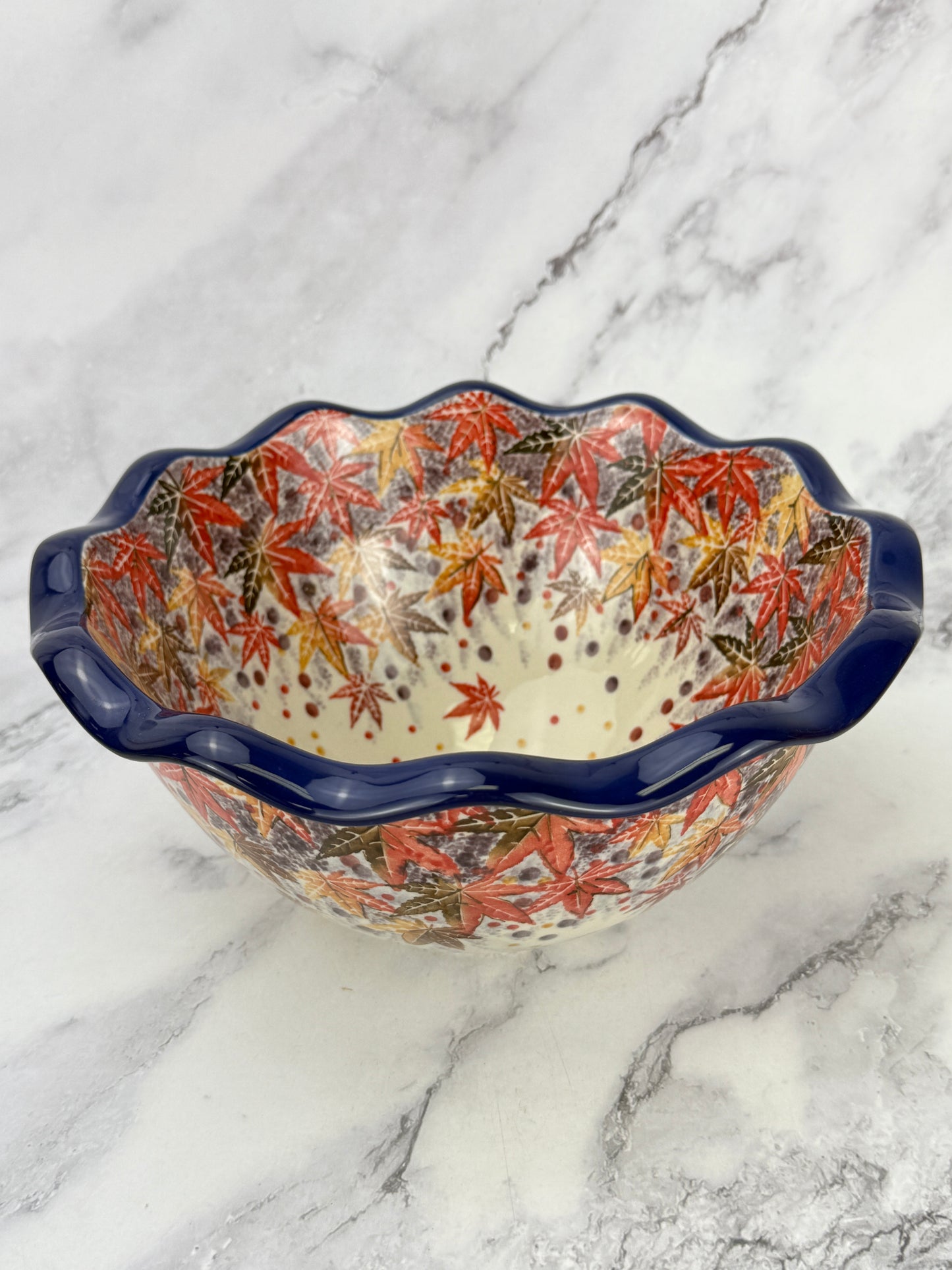 Ruffled Unikat Serving Bowl - Shape 634 - Pattern U4907