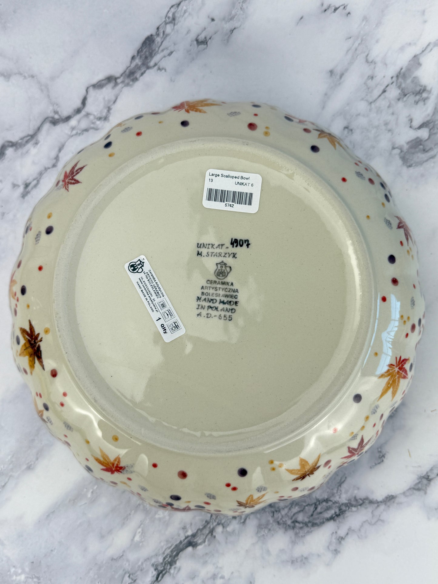 Wavy Unikat Serving Bowl - Shape 013 - Pattern U4907