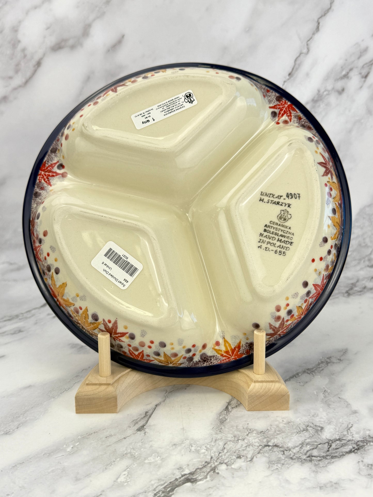 Divided Round Unikat Dish - Shape 484 - Pattern U4907