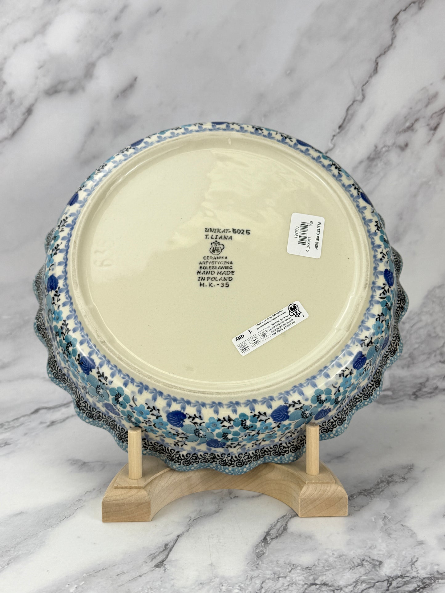 Ruffled Unikat Pie Plate / Round Baker - Shape 636 - Pattern U5025