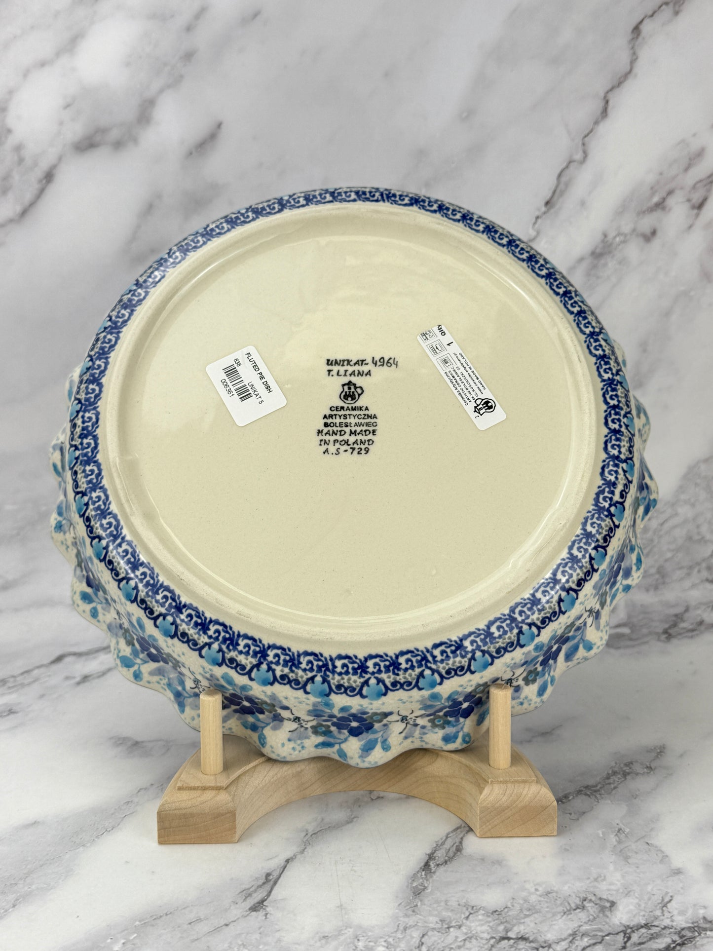 Ruffled Unikat Pie Plate / Round Baker - Shape 636 - Pattern U4964