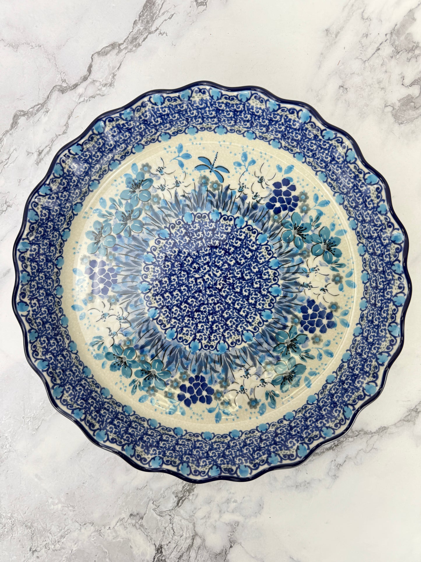 Ruffled Unikat Pie Plate / Round Baker - Shape 636 - Pattern U4964