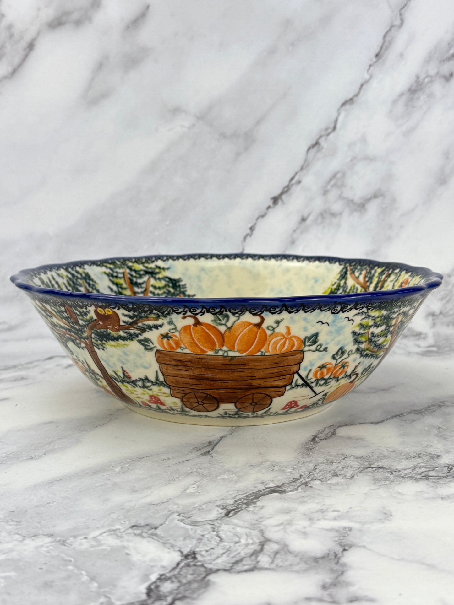 Vena Unikat Large Ruffled Bowl - Shape V204 - Pumpkin A1-606