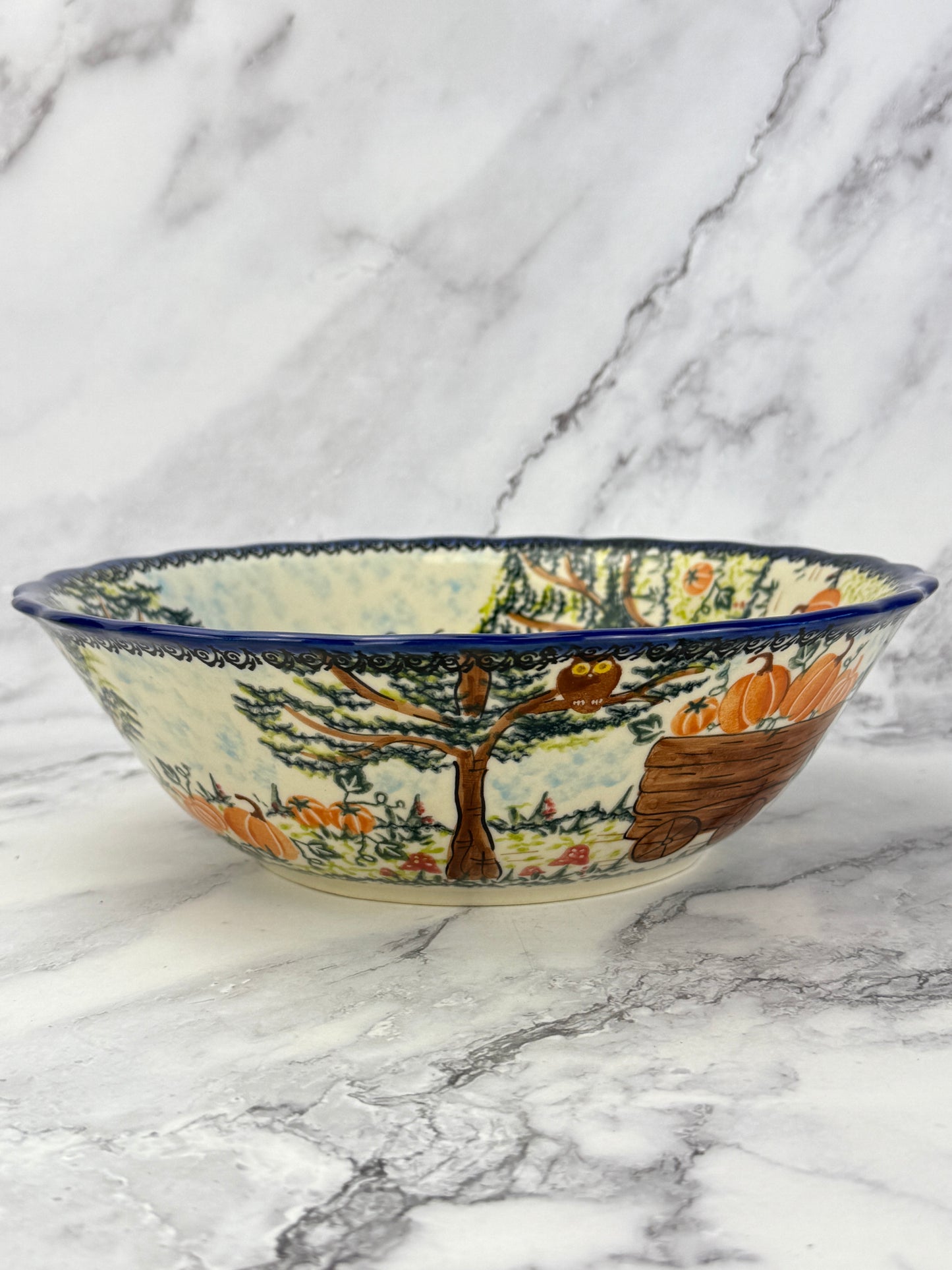 Vena Unikat Large Ruffled Bowl - Shape V204 - Pumpkin A1-606