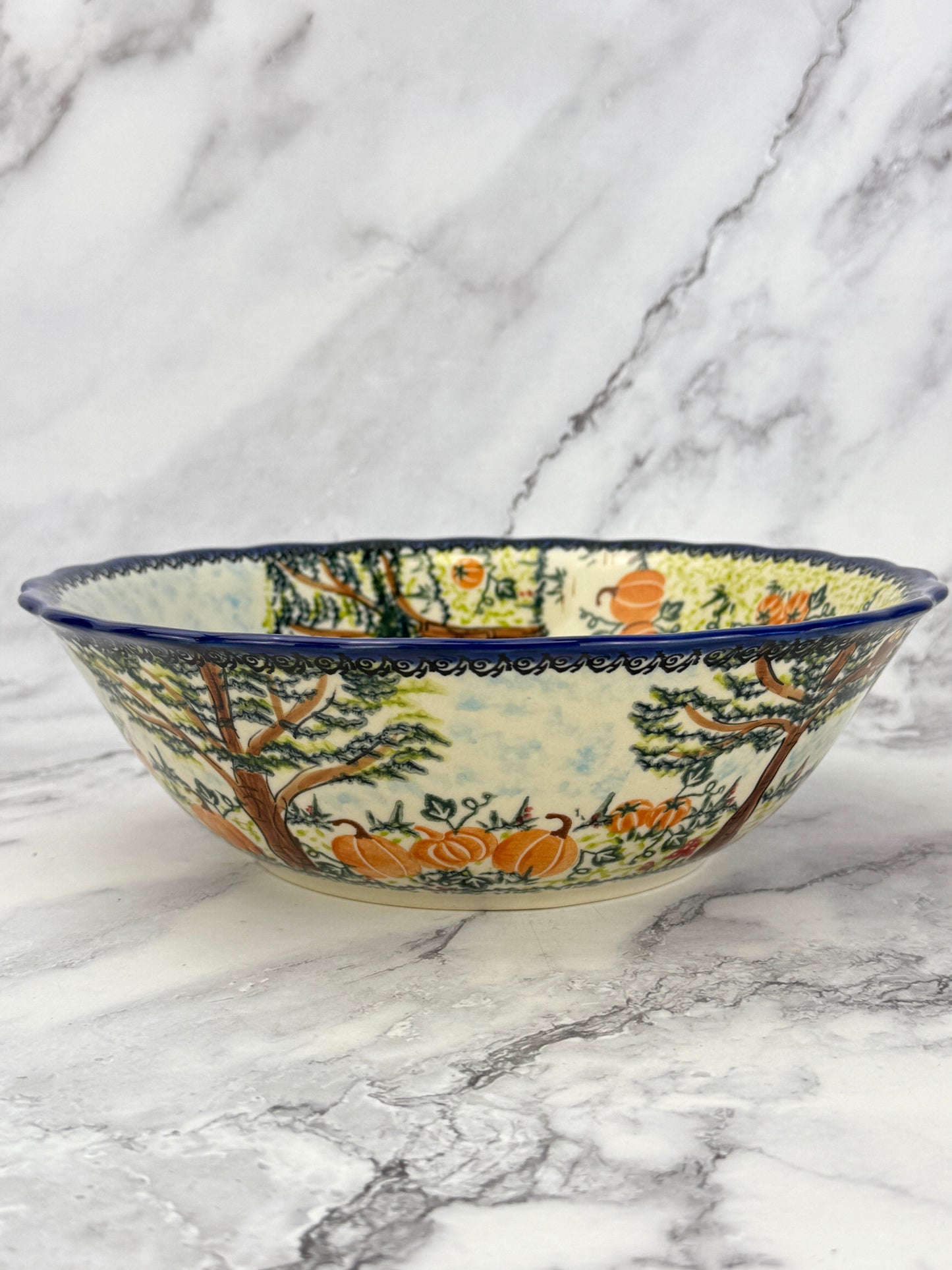 Vena Unikat Large Ruffled Bowl - Shape V204 - Pumpkin A1-606