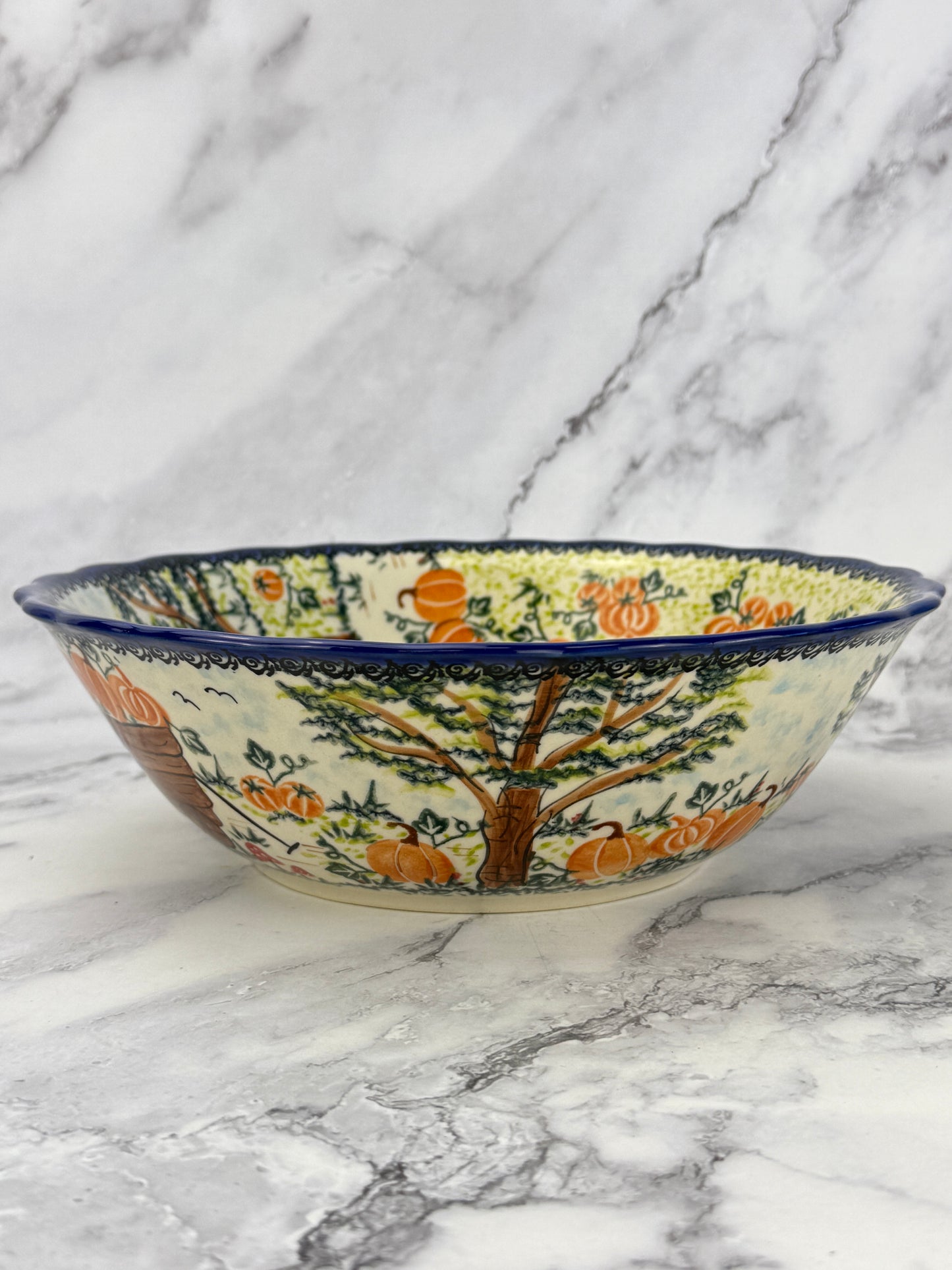 Vena Unikat Large Ruffled Bowl - Shape V204 - Pumpkin A1-606