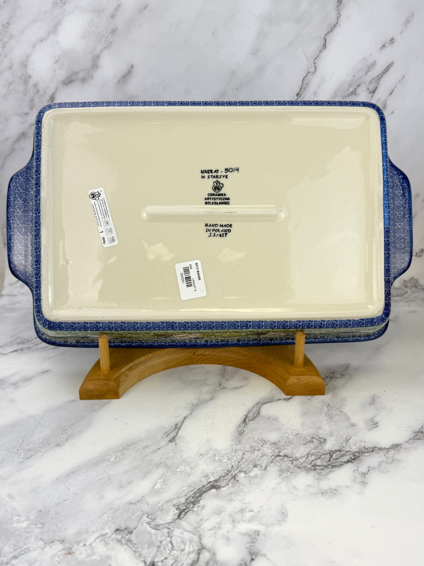 Large Unikat Rectangular Baker with Handles - Shape A56 - Pattern U5014