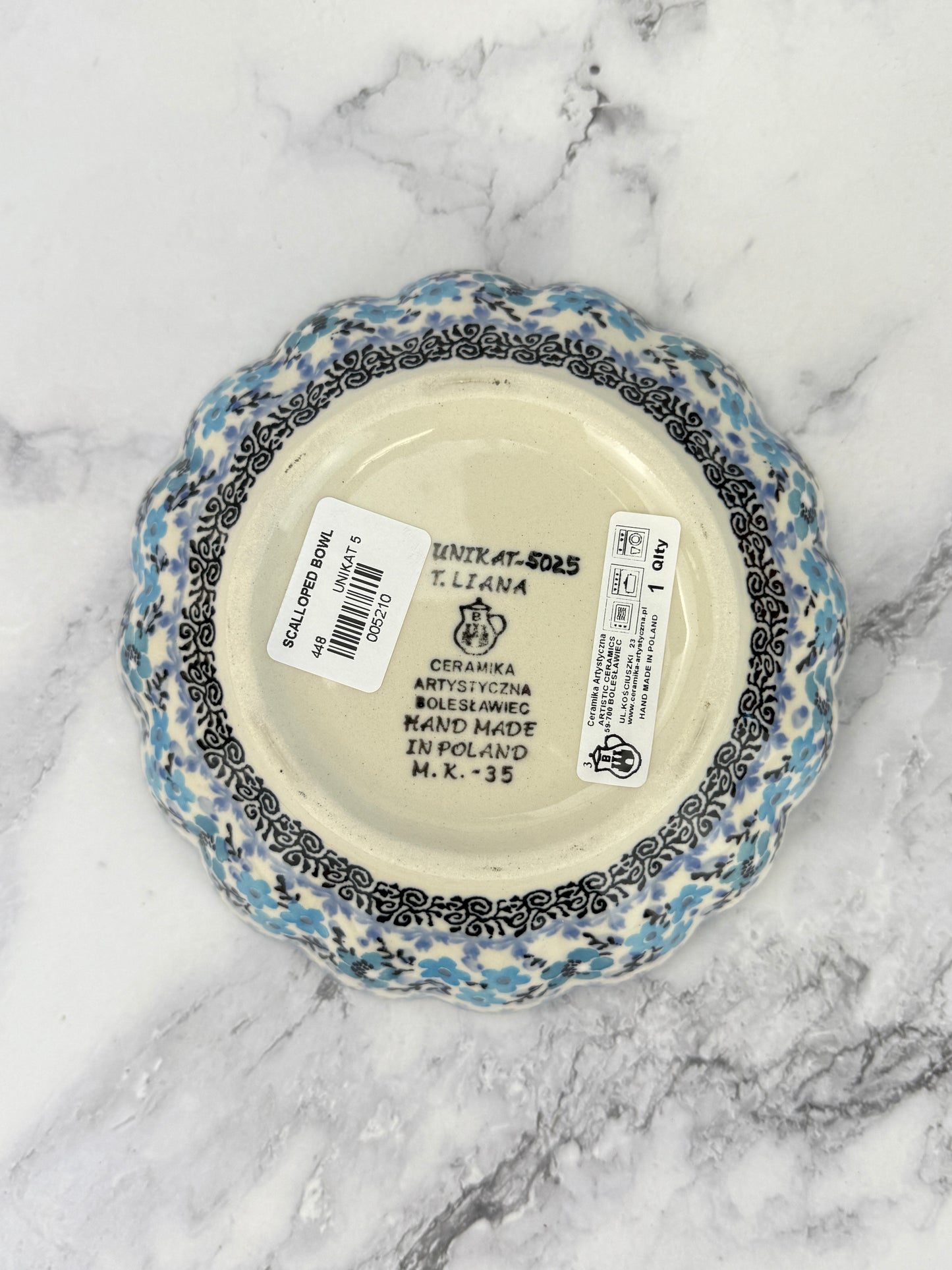 Unikat Ruffled Bowl - Shape 448 - Pattern U5025