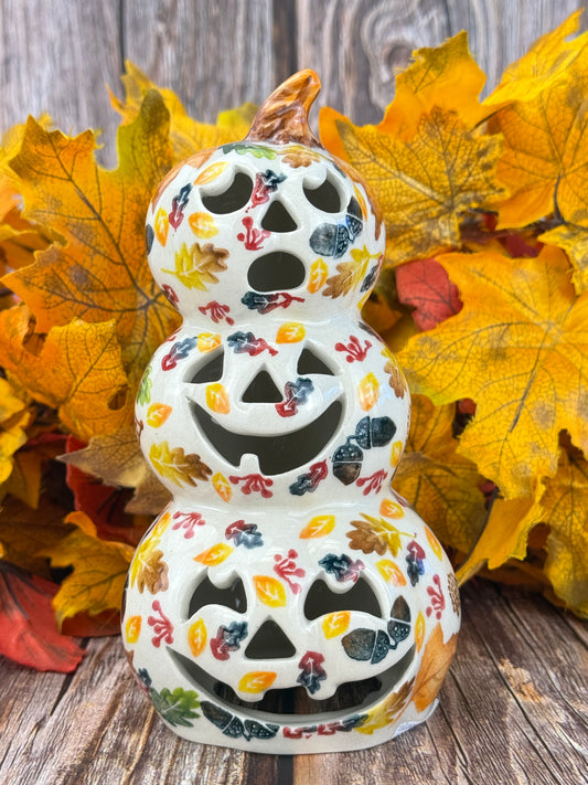 Vena Stacked Pumpkin Votive - Hedgehog
