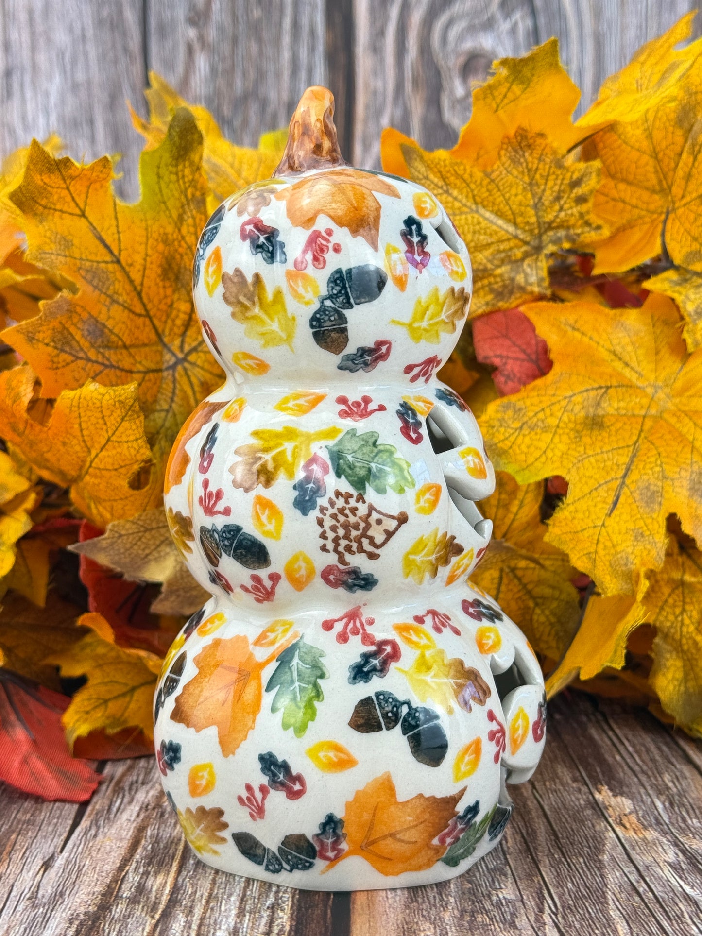 Vena Stacked Pumpkin Votive - Hedgehog