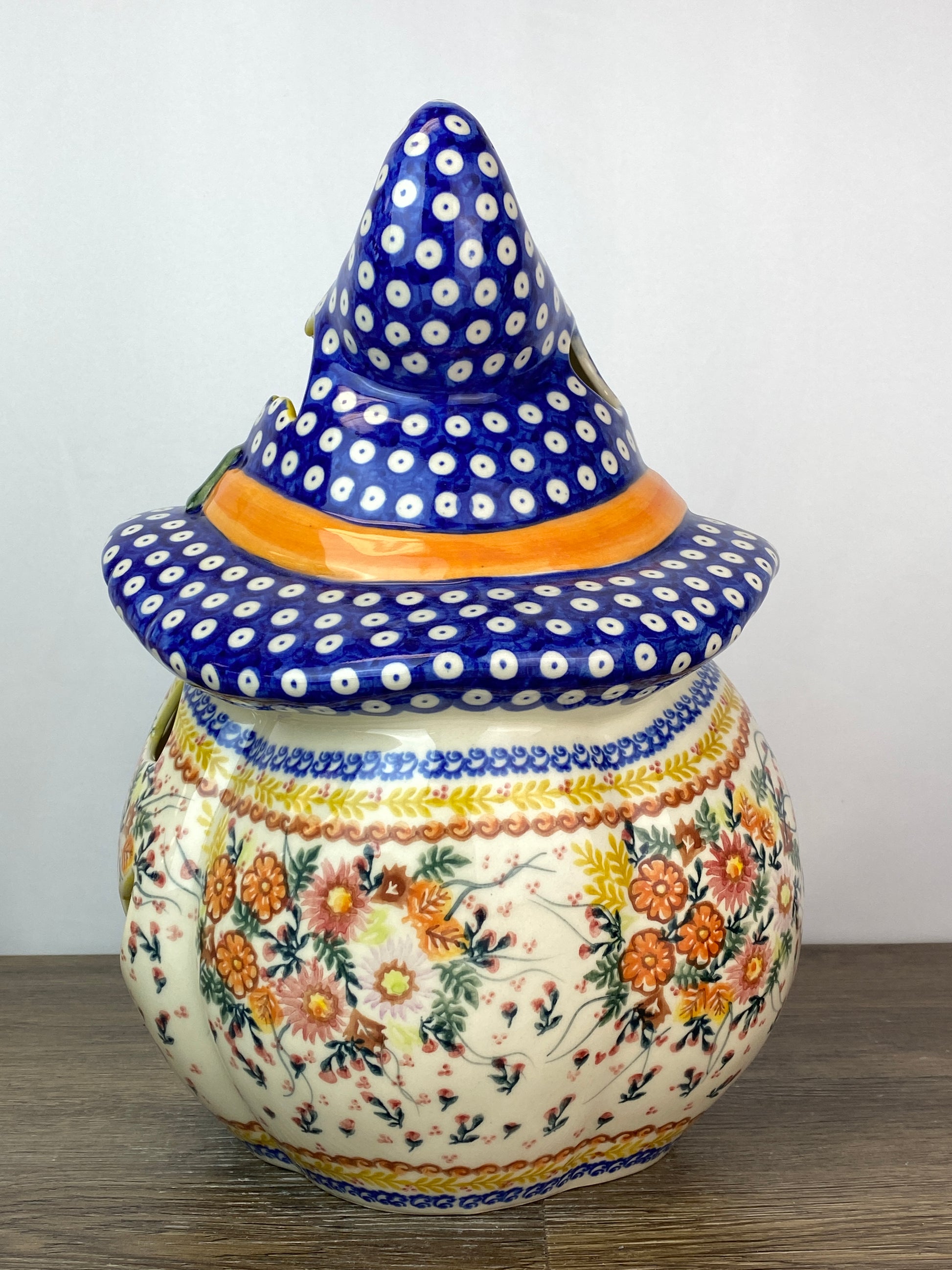 Extra Large 6 Quart Polish Pottery Cookie Jar / Canister in Flower