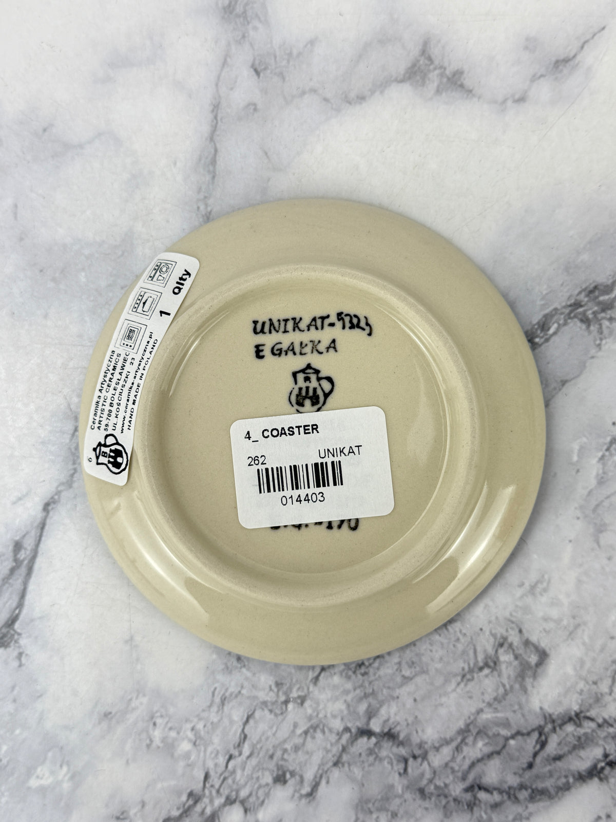 4” Unikat Coaster - Shape 262 - Pattern U5325
