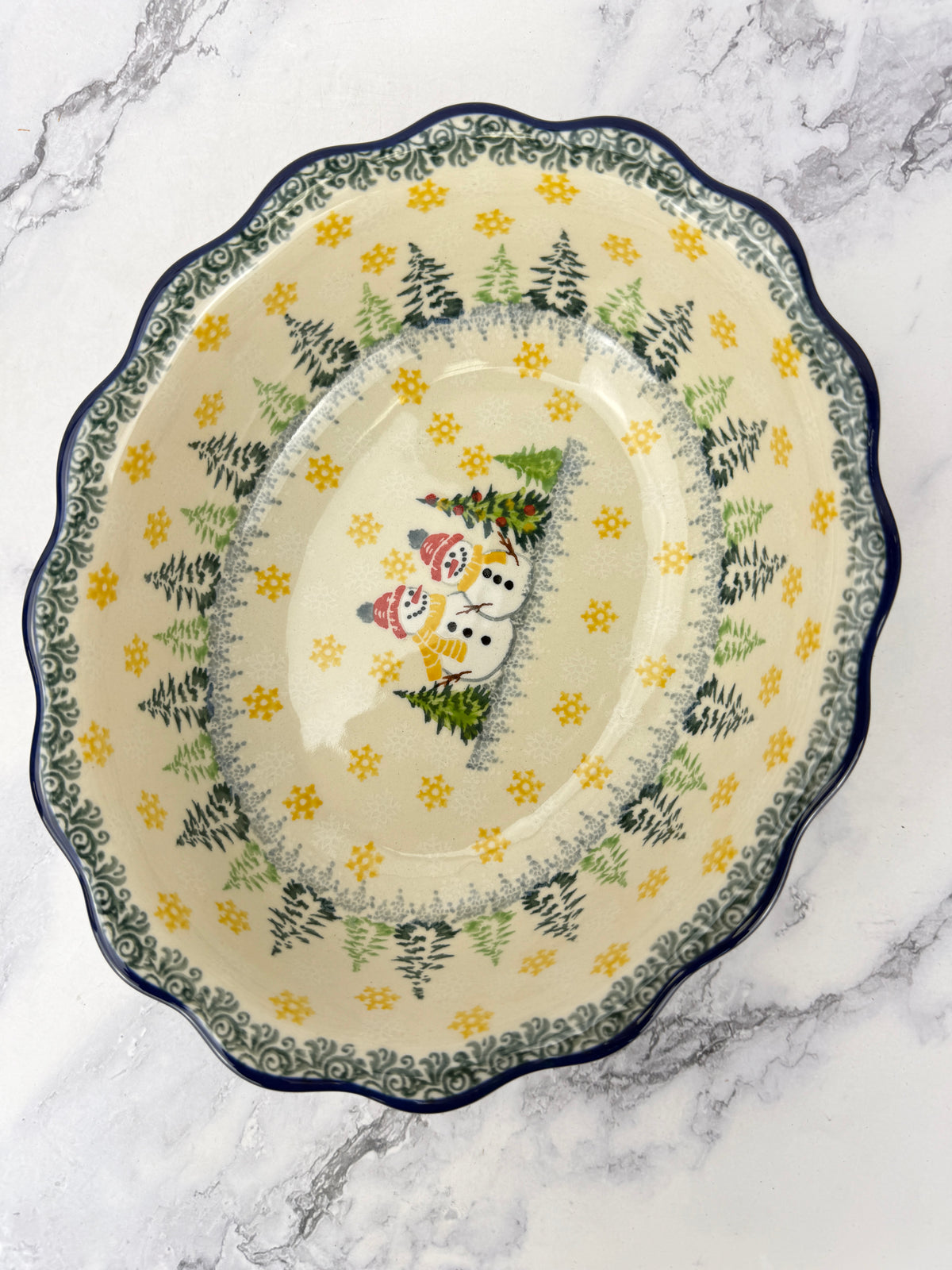 Scalloped Unikat Oval Bowl - Shape D78 - Pattern U5324