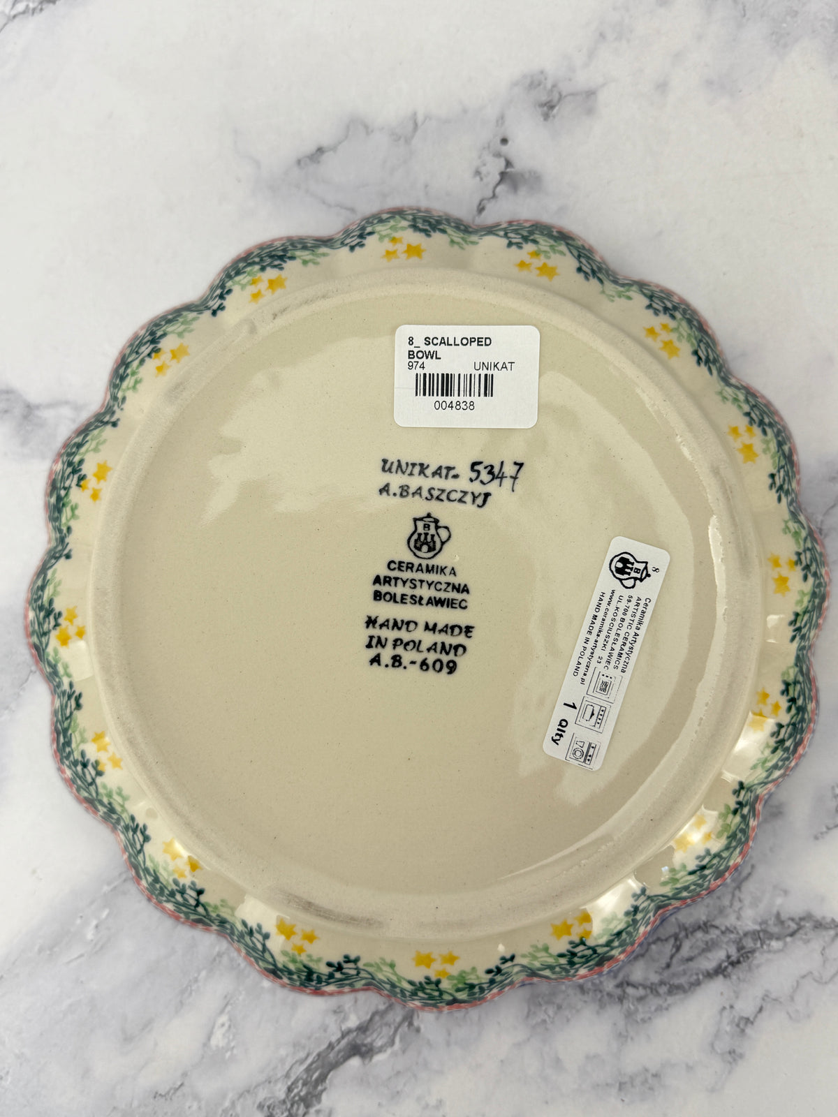 Unikat Scalloped Bowl - Shape 974 - Pattern U5347