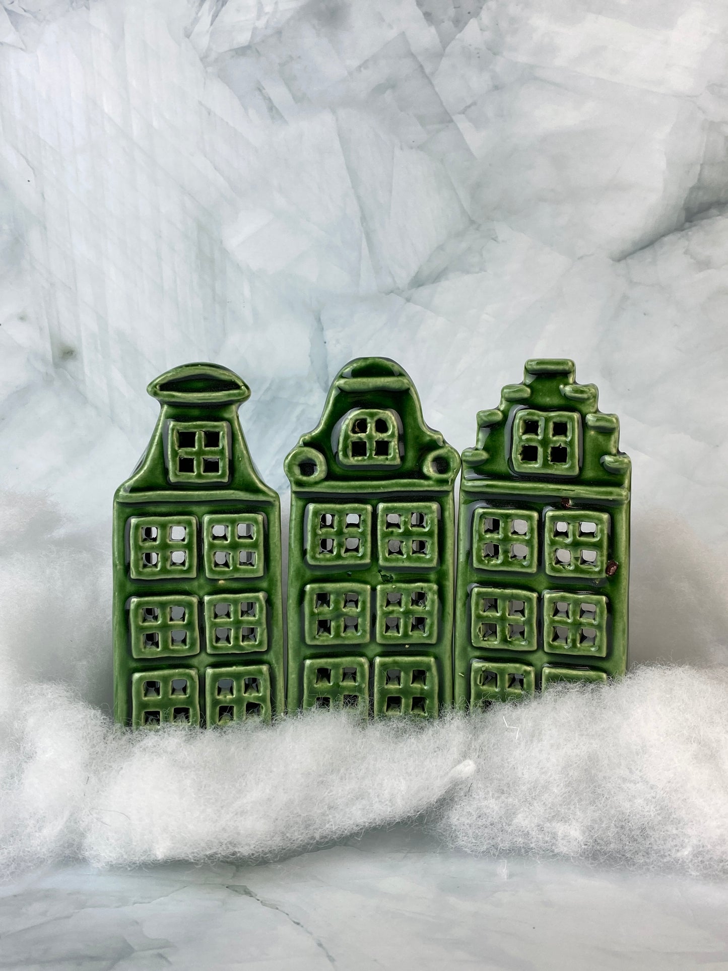 Ceramic Votive House - Green