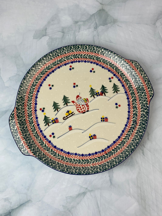 SALE Round Unikat Platter With Handles / Pizza Stone - Shape 151 - Pattern U5001