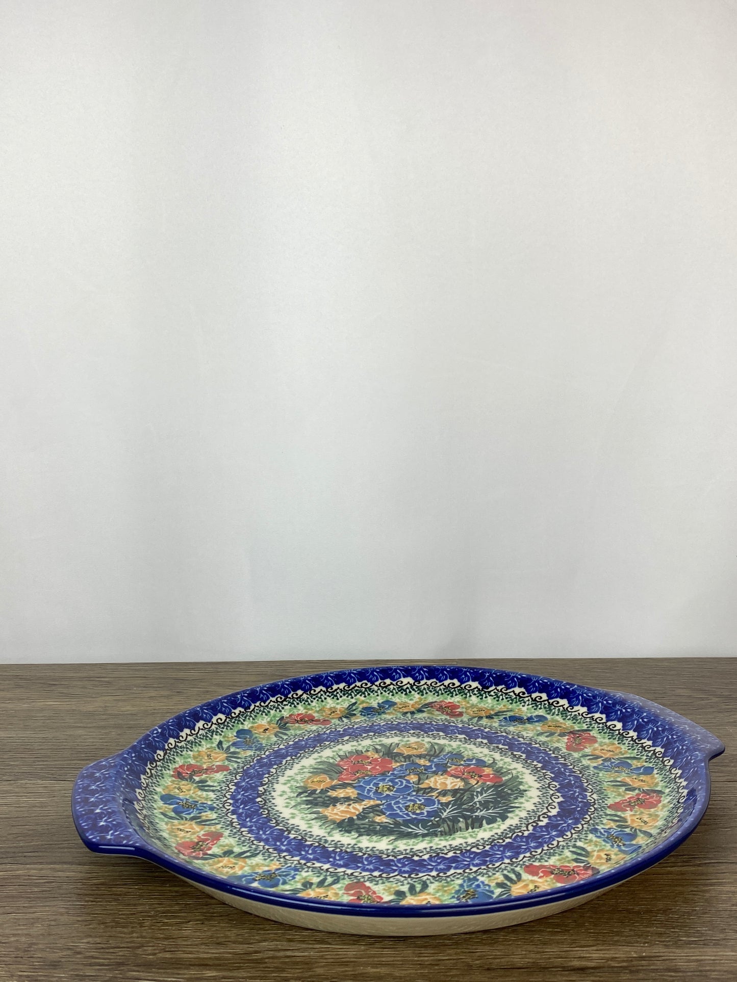 Round Unikat Platter With Handles / Pizza Stone - Shape 151 - Pattern U3553