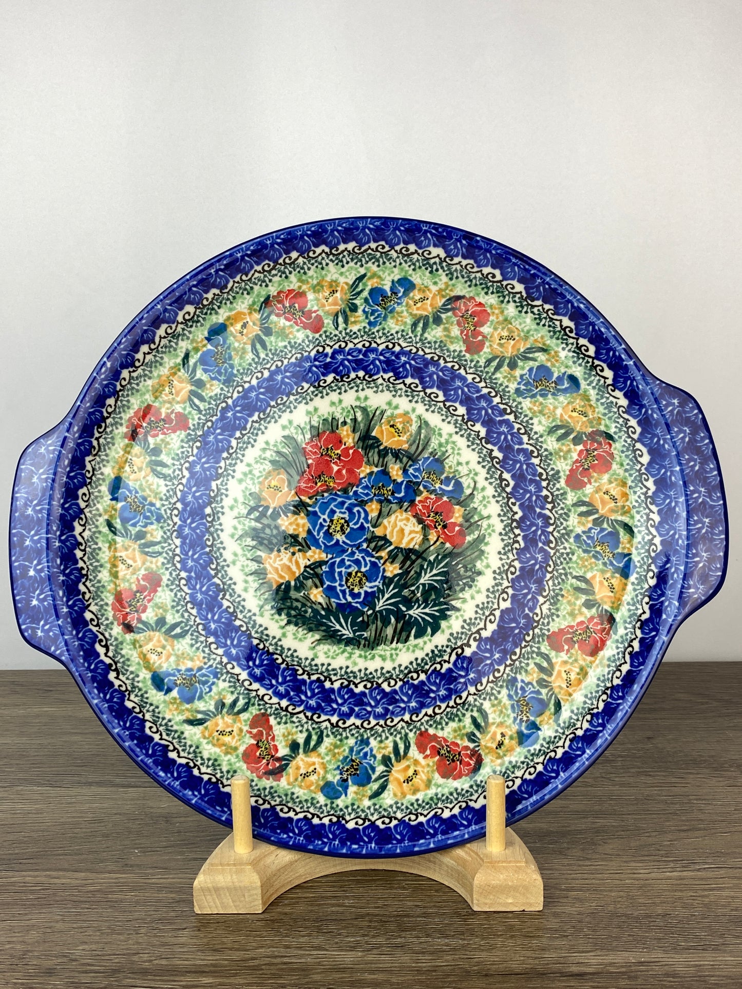 Round Unikat Platter With Handles / Pizza Stone - Shape 151 - Pattern U3553