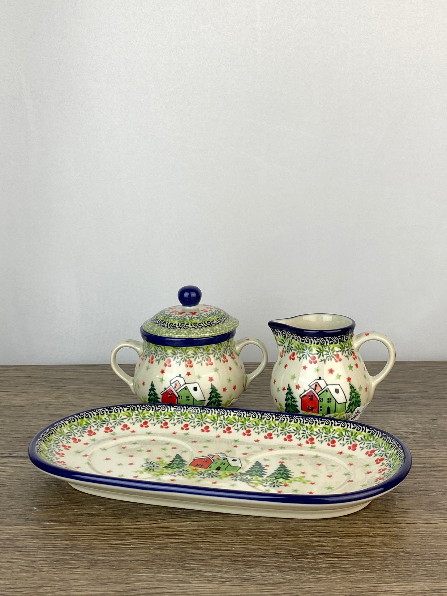 Unikat Creamer and Sugar with Tray - Shape 422 - Pattern U5037