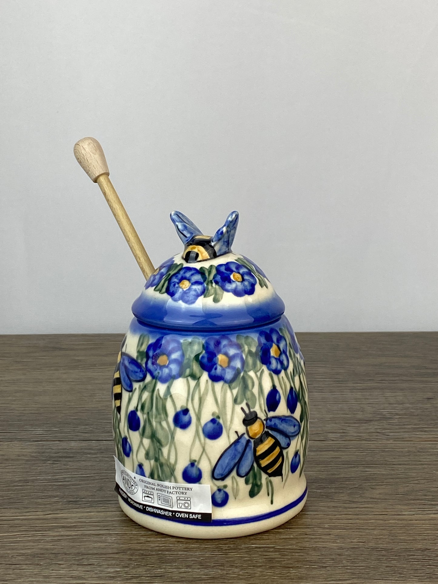 Honey Jar - Blue Flowers