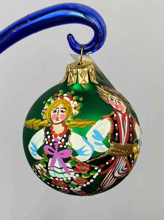 Glass Ball Ornament - Green