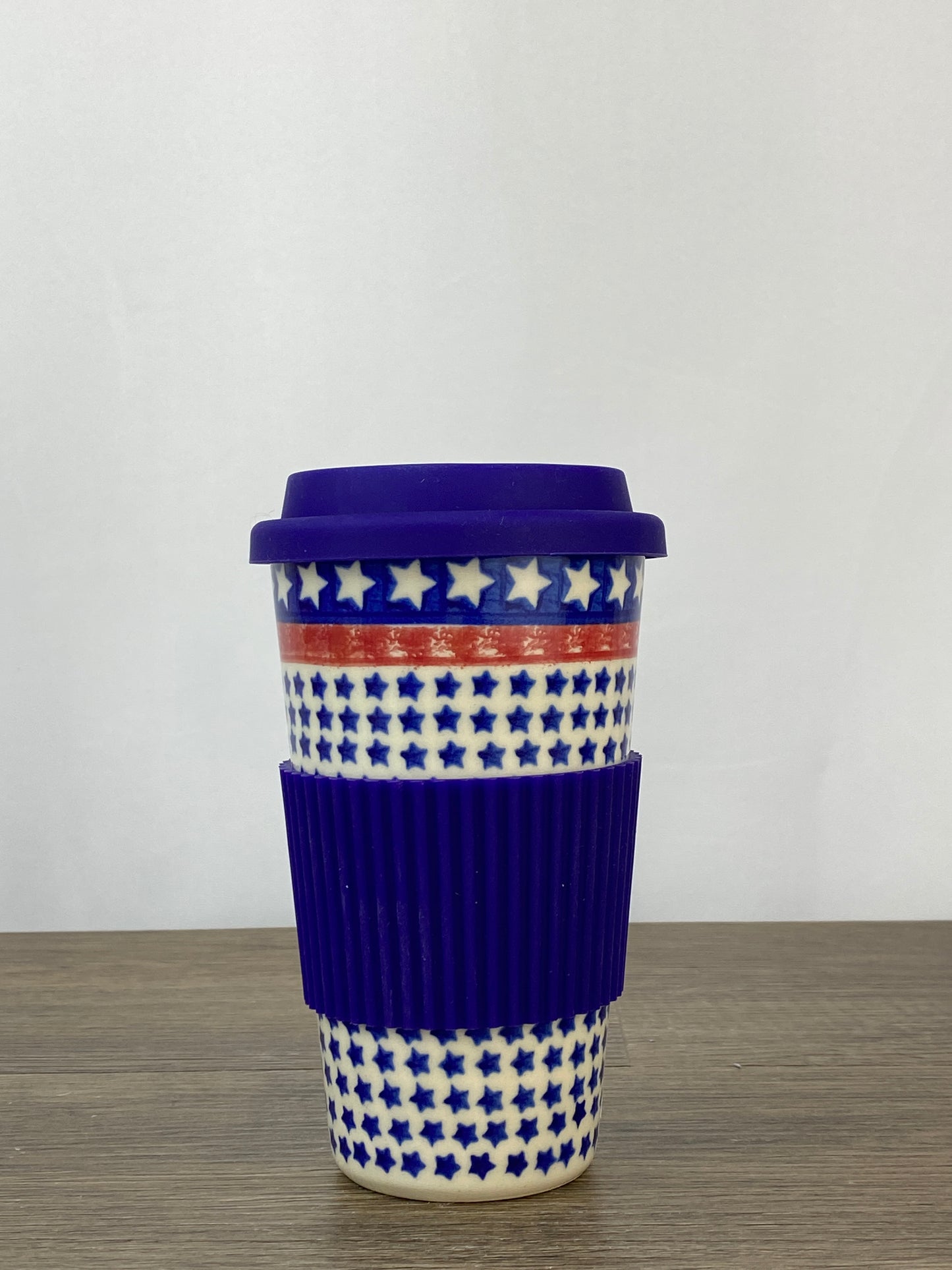 14oz Unikat Travel Mug - Shape V559 - Blue Stars and Stripes