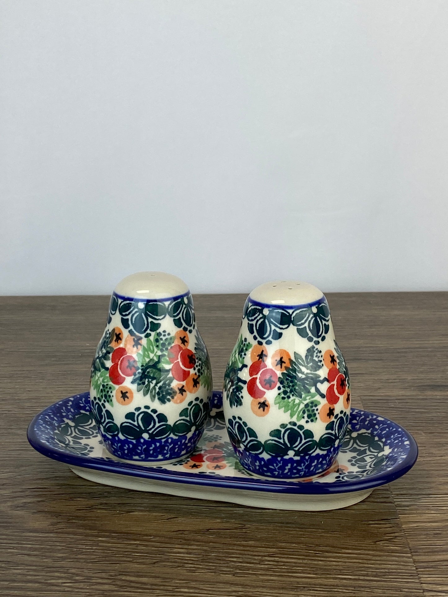 SALE Salt and Pepper Set with Tray - Shape 131 - Pattern 1414