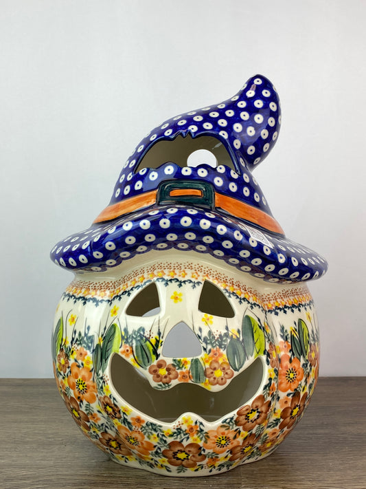 Large Unikat Pumpkin with Hat - Pattern A508