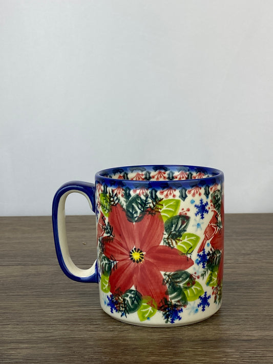 Vena Unikat 12oz Holiday Mug - Shape V055 - Cardinal and Poinsettia