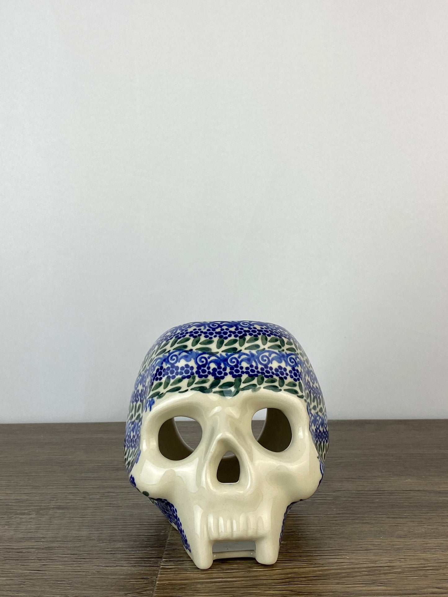 Votive Skull - Blue Foliage