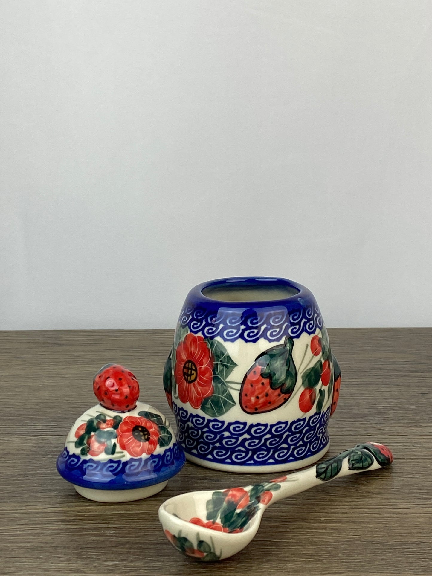 Strawberry Jam Jar With Matching Spoon