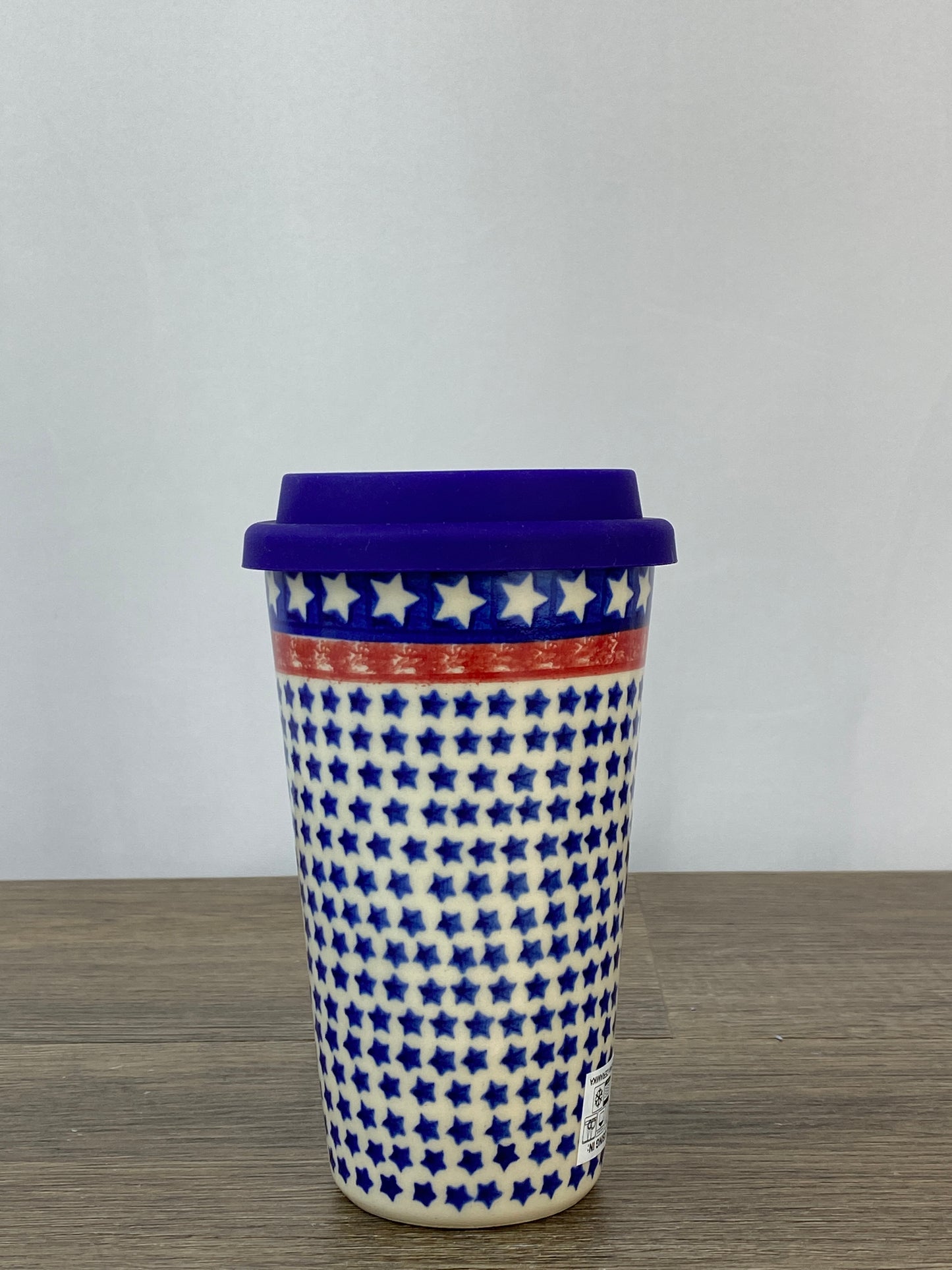 14oz Unikat Travel Mug - Shape V559 - Blue Stars and Stripes