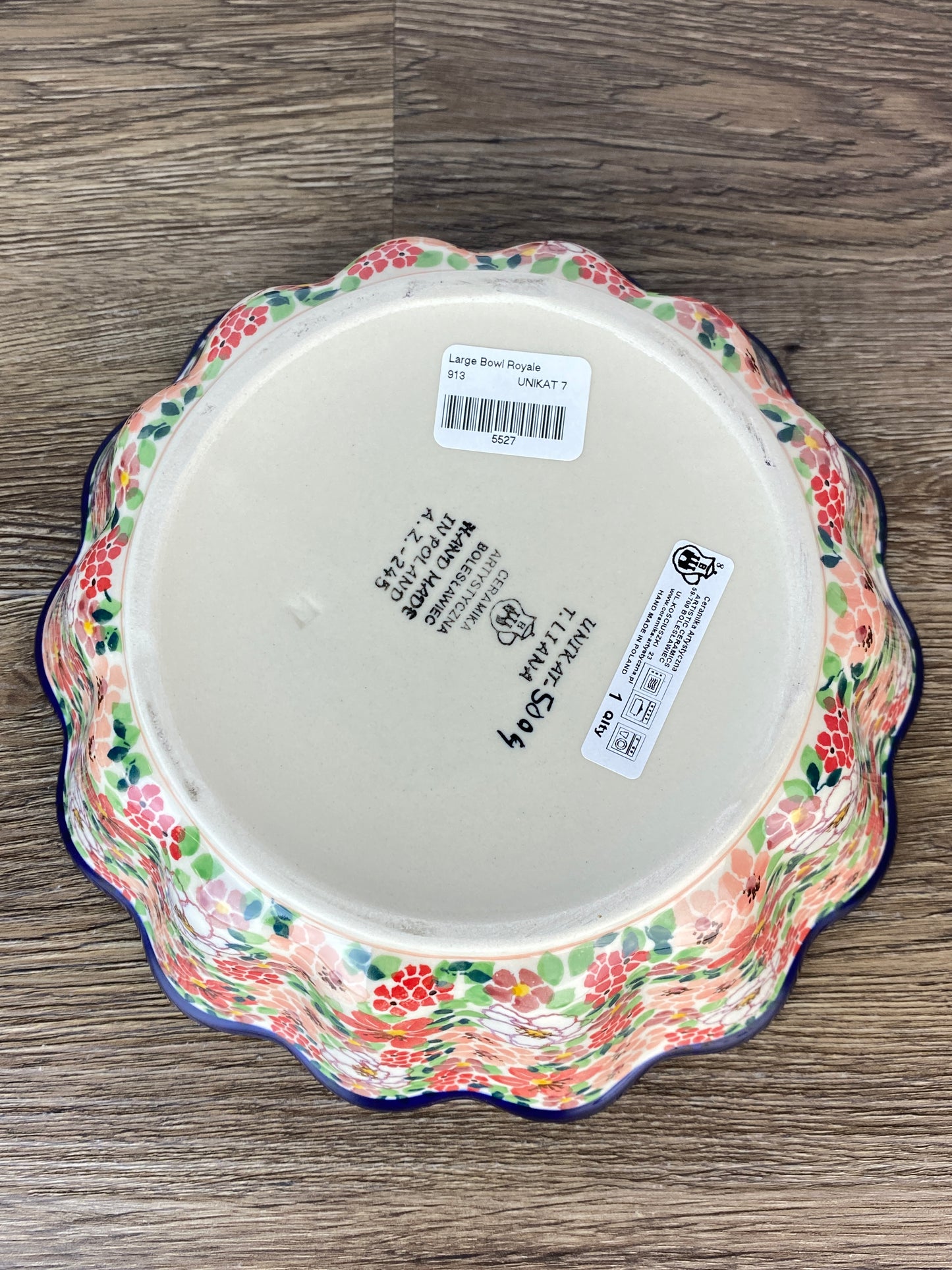 Large Scalloped Unikat Bowl - Shape 913 - Pattern U5004