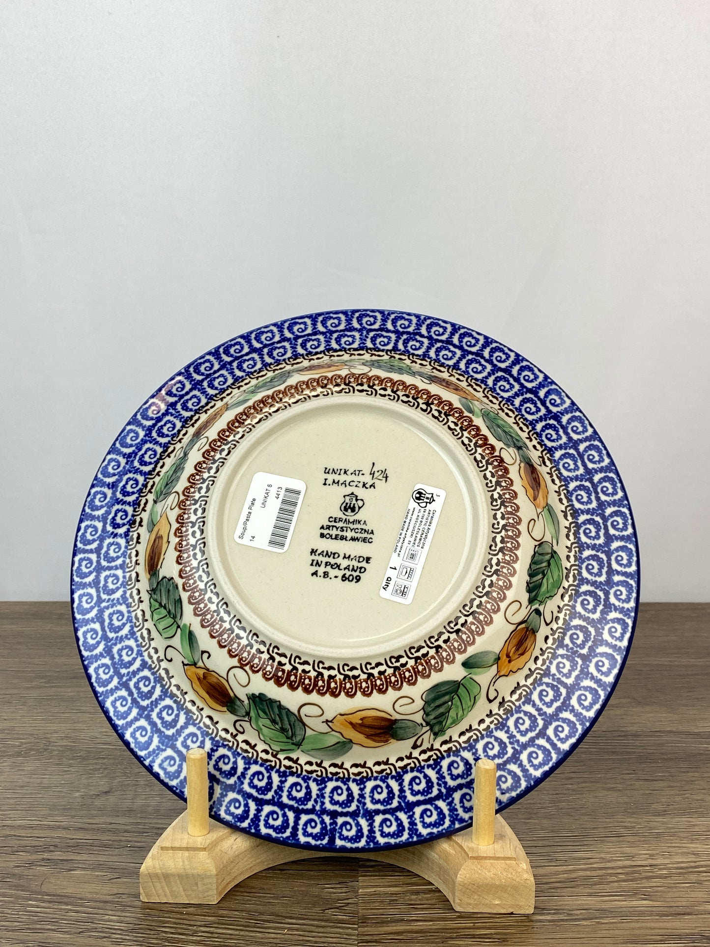 SALE Unikat Soup / Pasta Plate - Shape 14 - Pattern U424