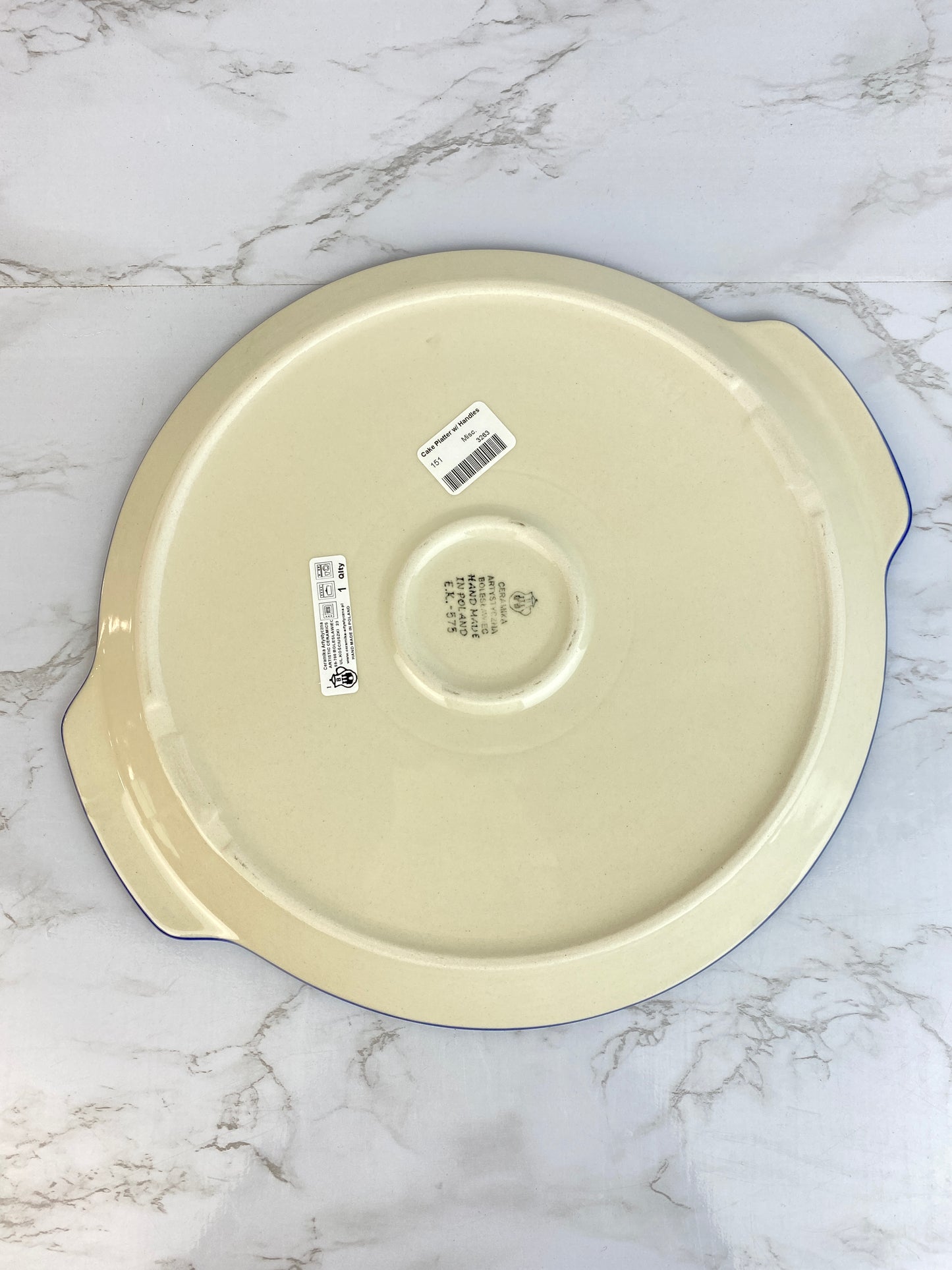 Round Platter With Handles / Pizza Stone - Shape 151 - Pattern 1932